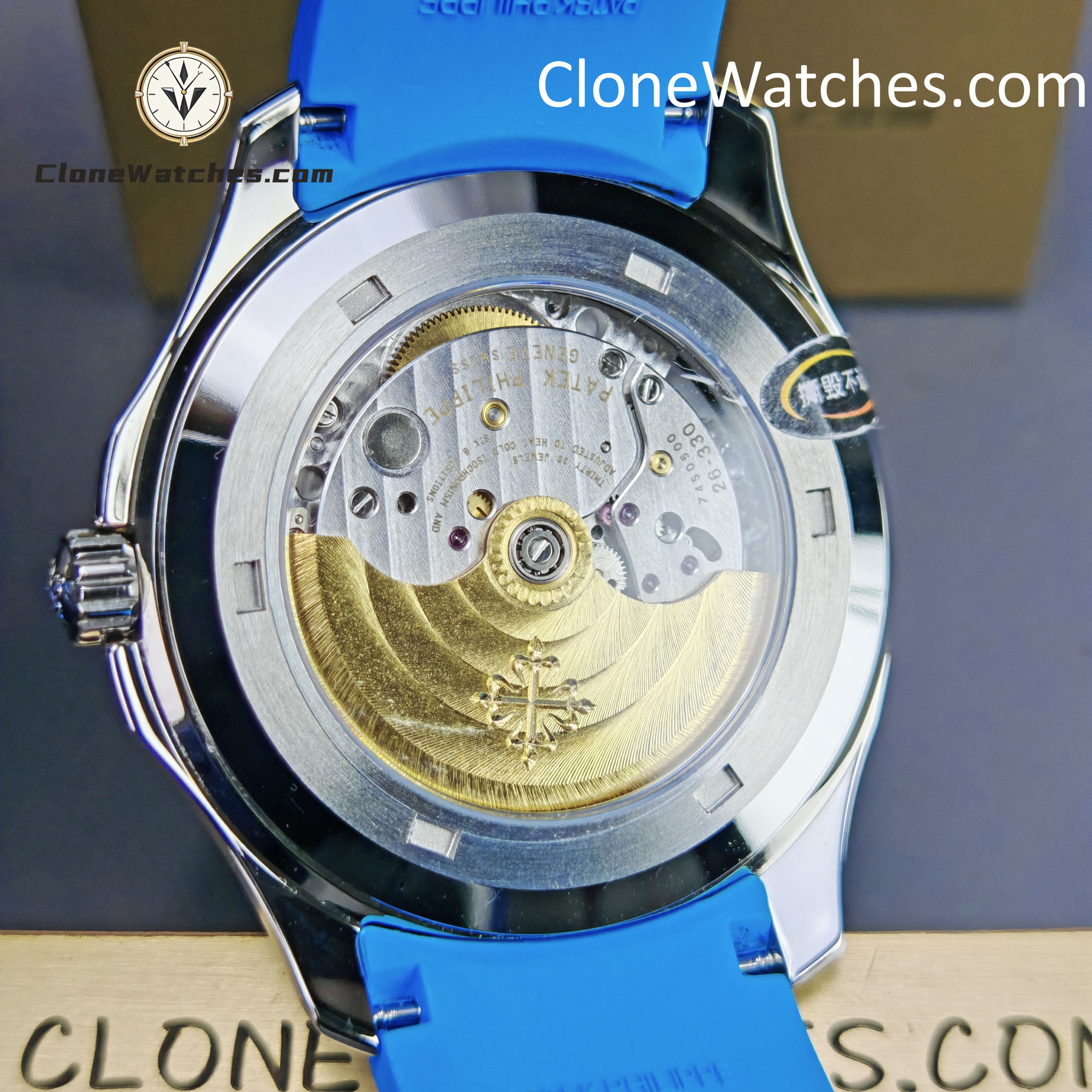 Patek Philippe Super Clone Watches 1:1 Aquanaut 5167 Black Dial Blue Strap 40mm