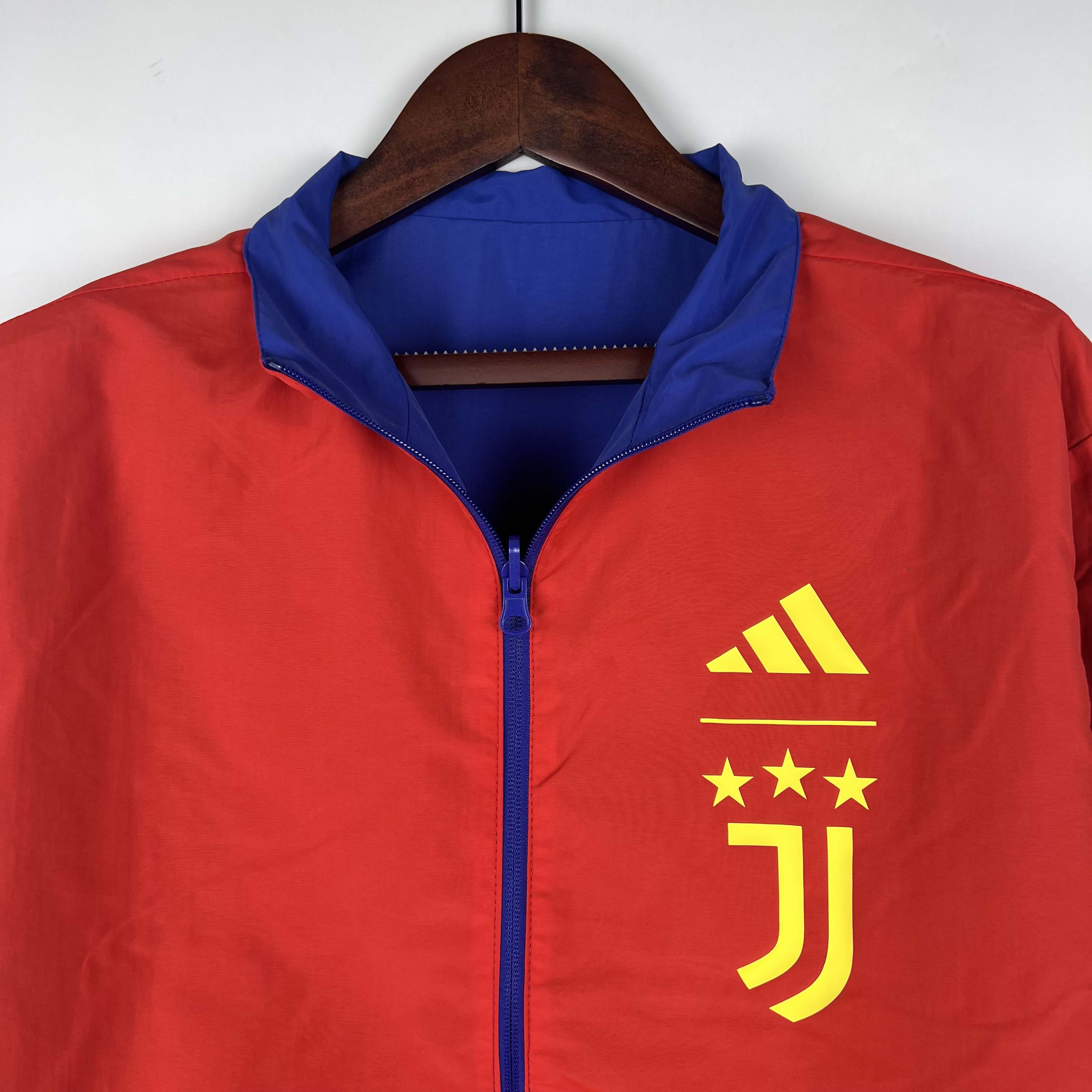 2023-2024 Juventus Reversible Windbreaker(Blue-red)Soccer Jersey 1:1 Thai Quality