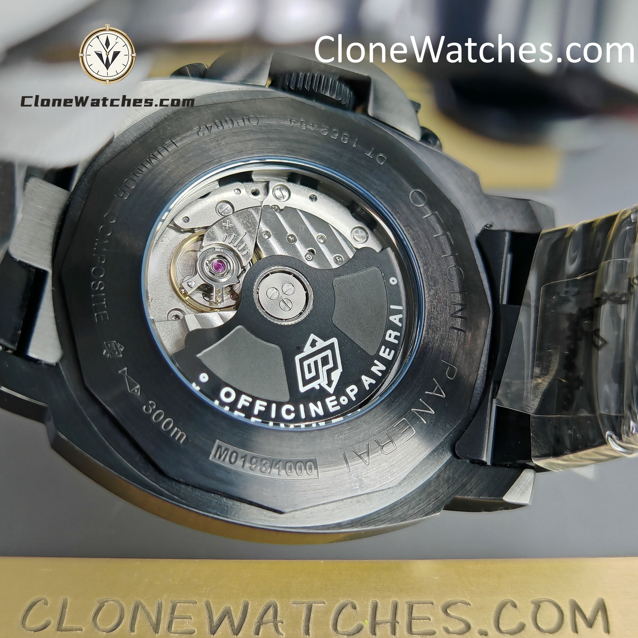 Panerai Super Clone Watches 1:1 White Dial Black Bracelet 44mm