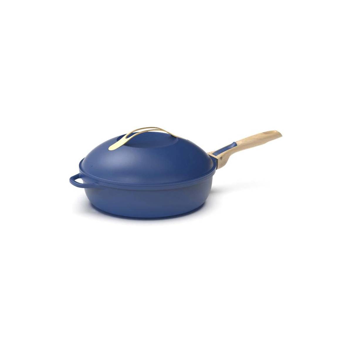 Poêle 8 en 1 avec poignées amovibles panier vapeur friture spatule bois