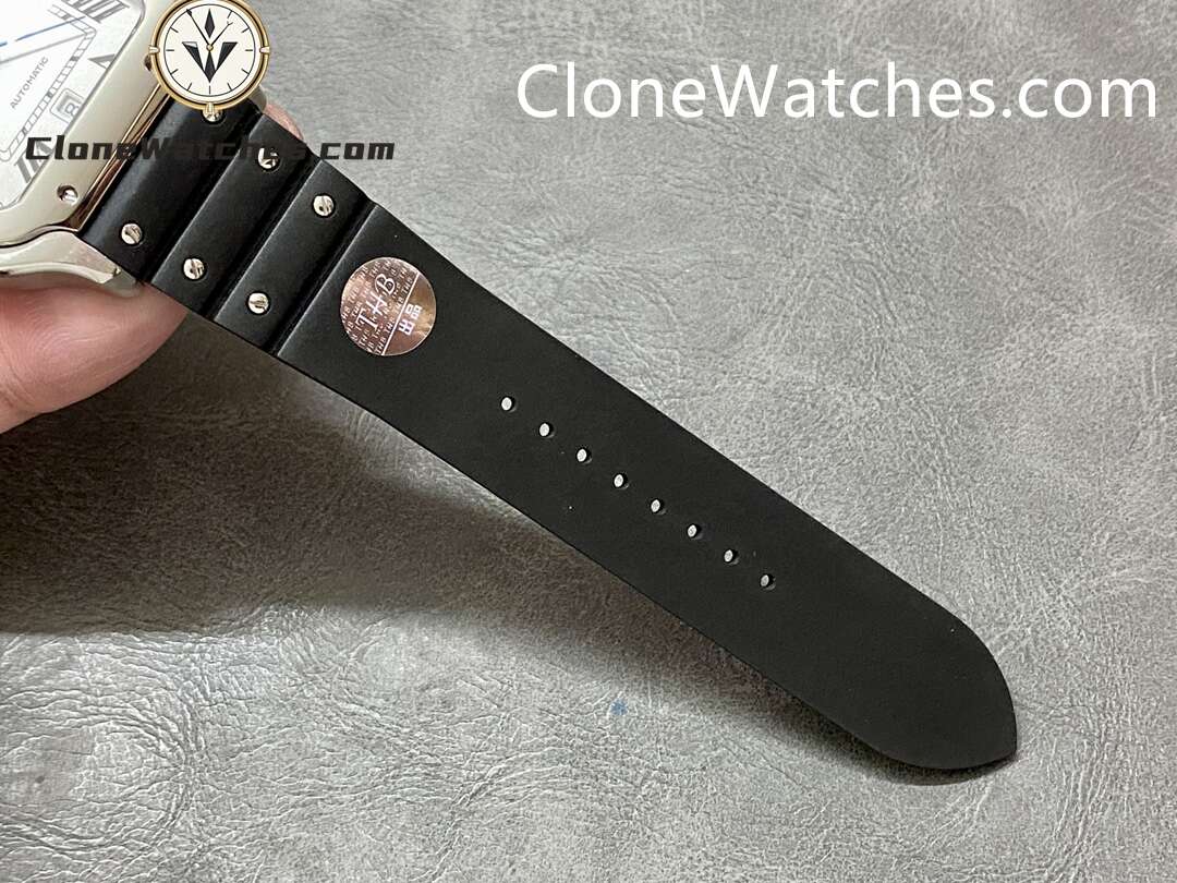 Cartier Super Clone Watches 1:1 Santos Series White Dial 39.8MM WSSA0018 Rubber Strap