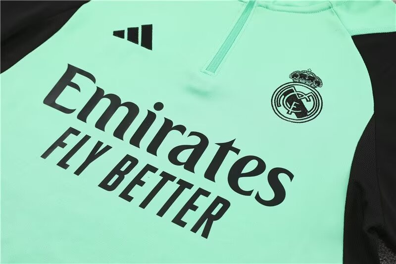 2023/2024 Real Madrid half-pull training uniform green suit 1:1 Thai quality