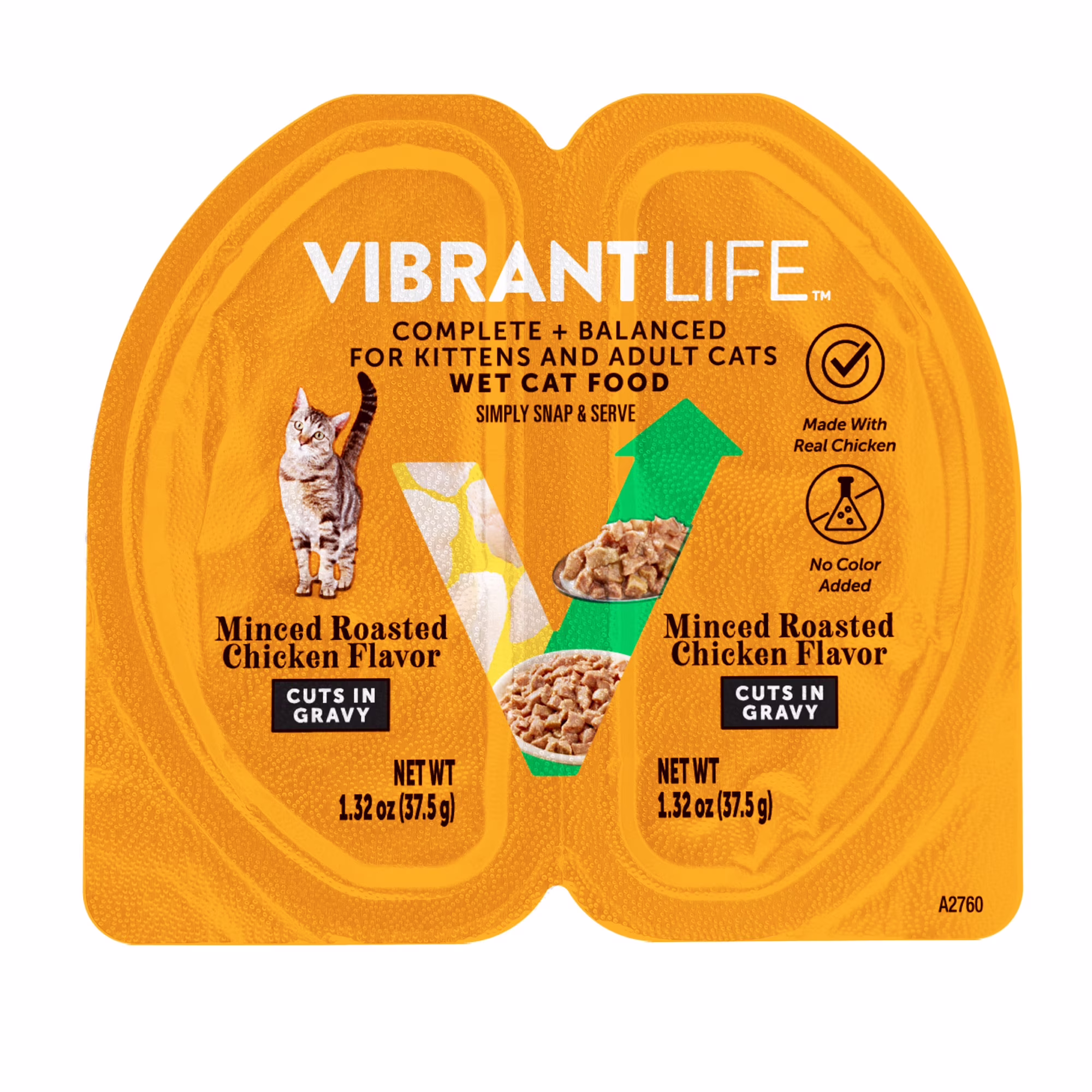 Vibrant Life Roasted Chicken Cuts in Gravy Wet Cat Food, 2.64 oz Cup