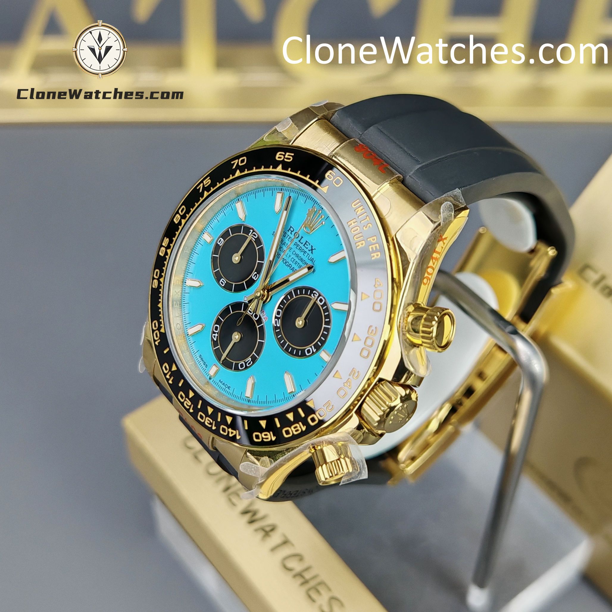 Rolex Super Clone Watches 1:1 Daytona 18K Yellow Gold Plating M126518LN-0014 4131 Movement