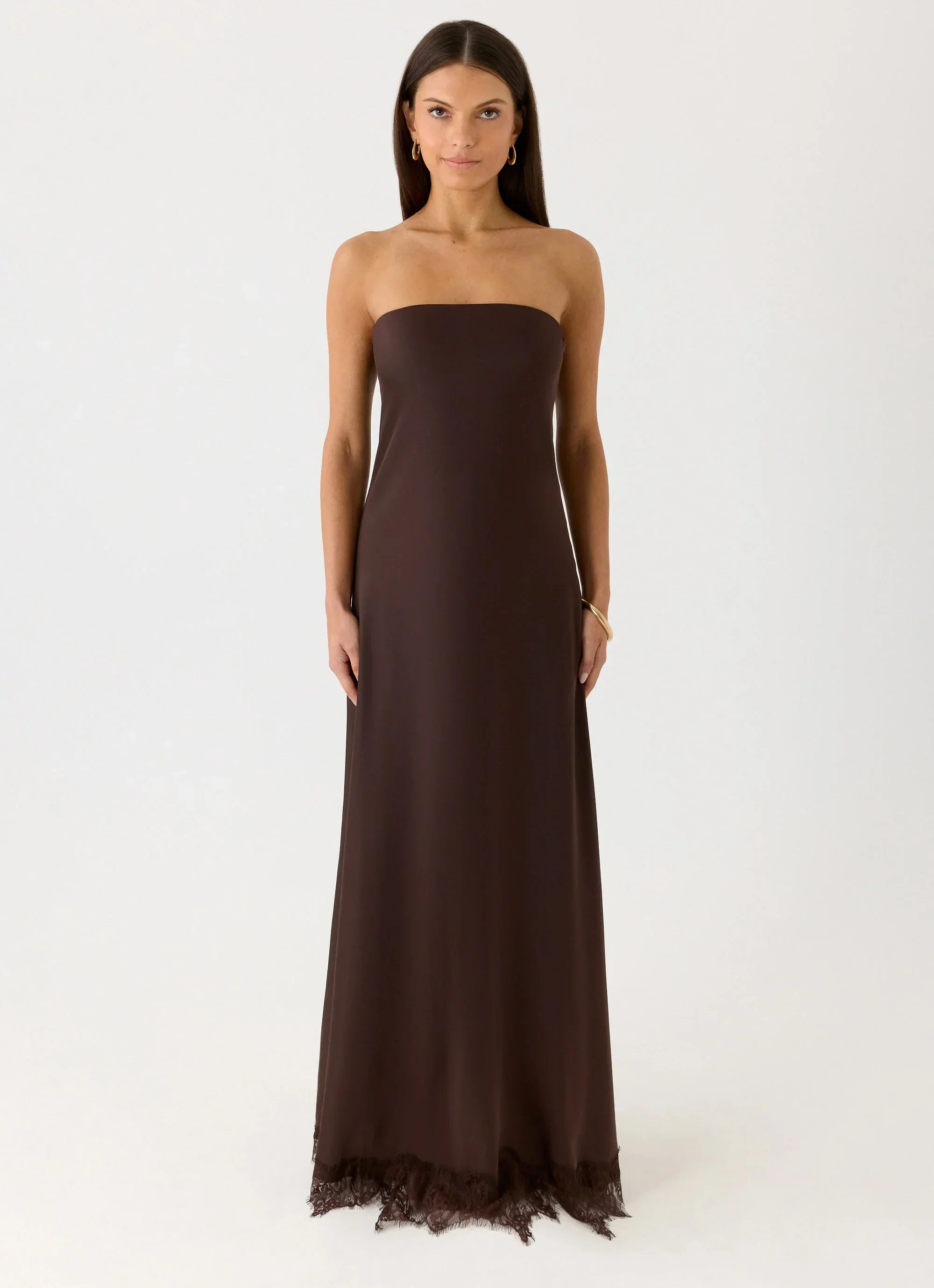 Kayleigh Strapless Maxi Dress - Chocolate Torte