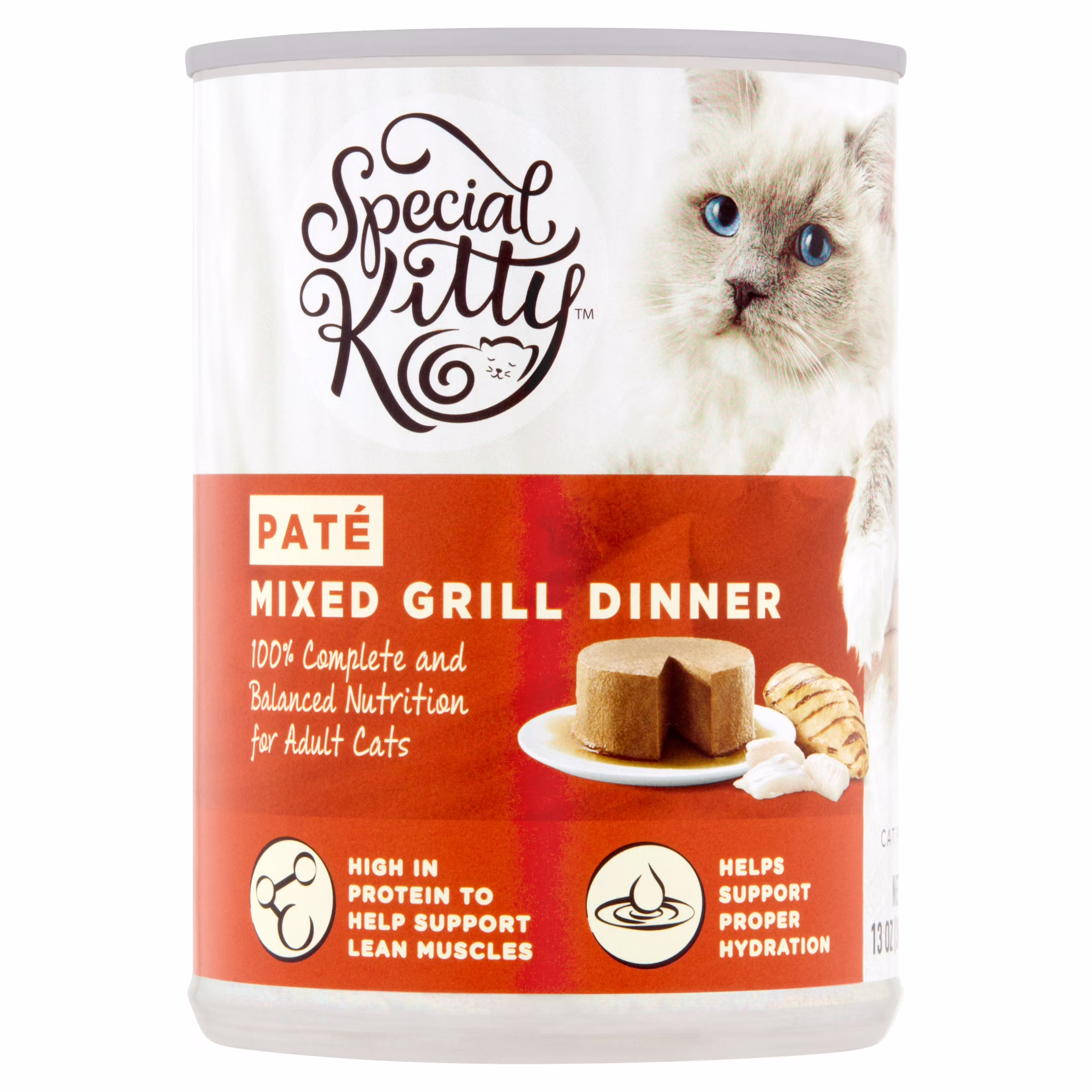 (6 pack) Special Kitty Mixed Grill Dinner Pate Wet Cat Food, 13 oz Can