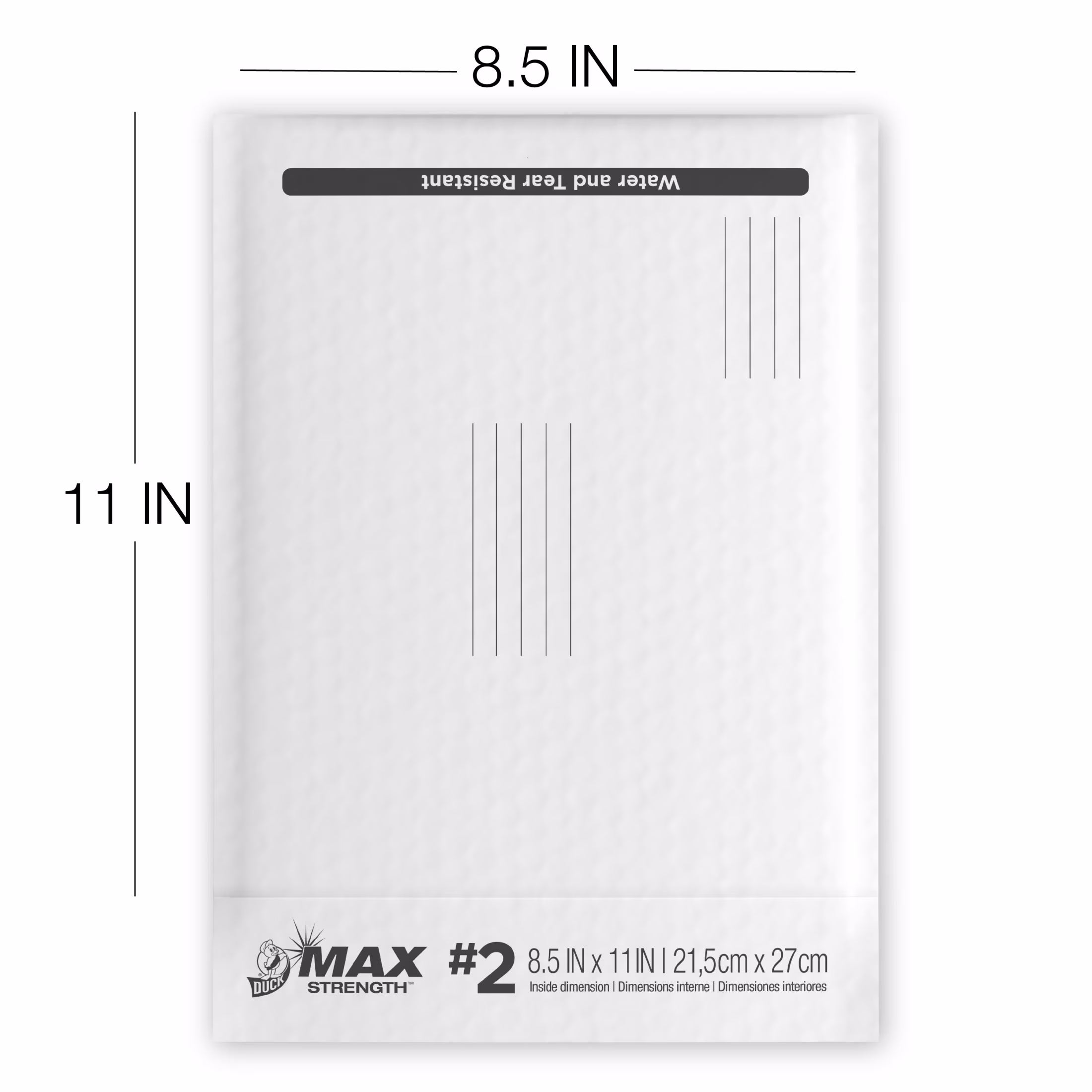 Duck Max Strength Self-Sealing Poly Bubble Mailer #2, 8.5