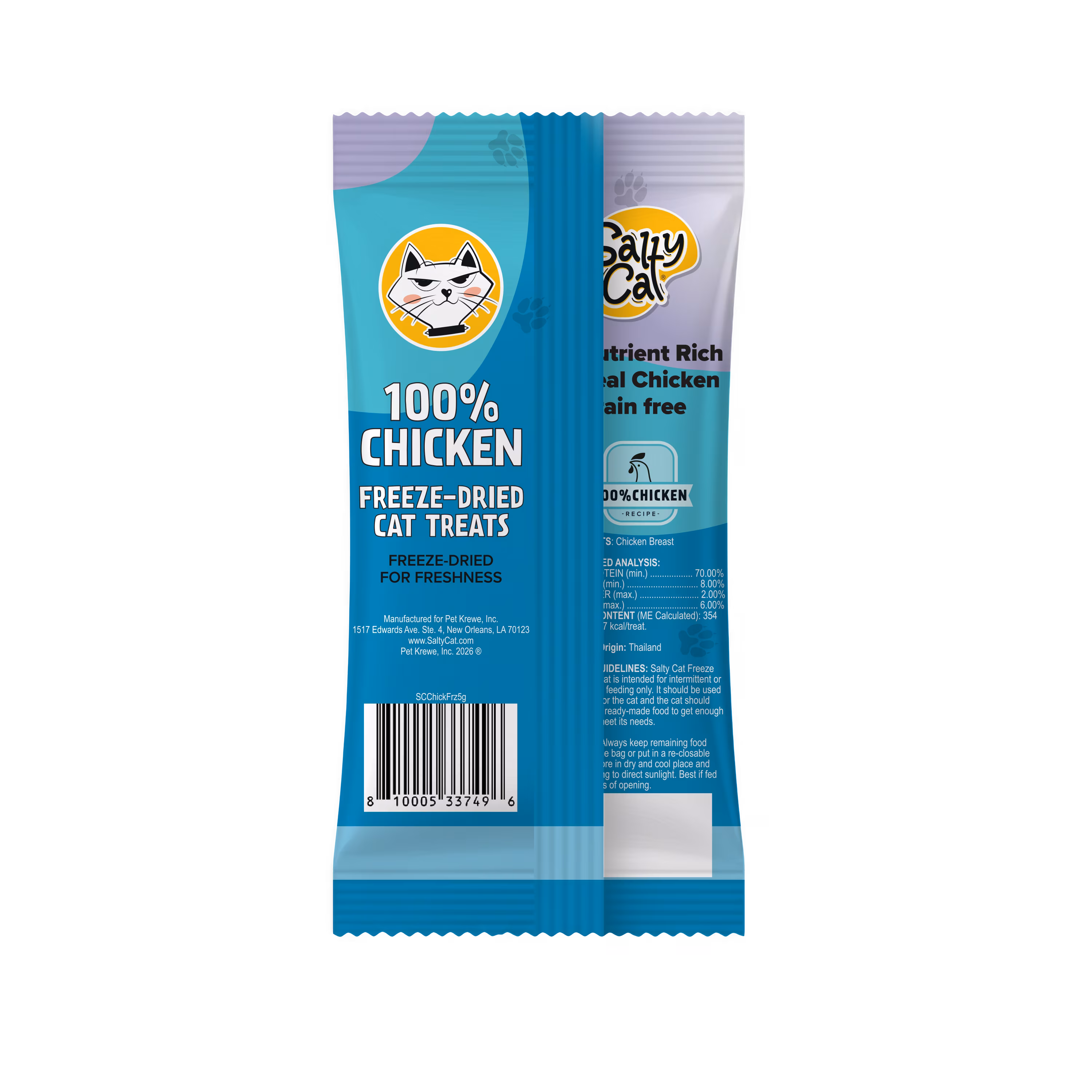 Salty Cat Freeze-Dried Chicken Cat Treats, 5g Bag