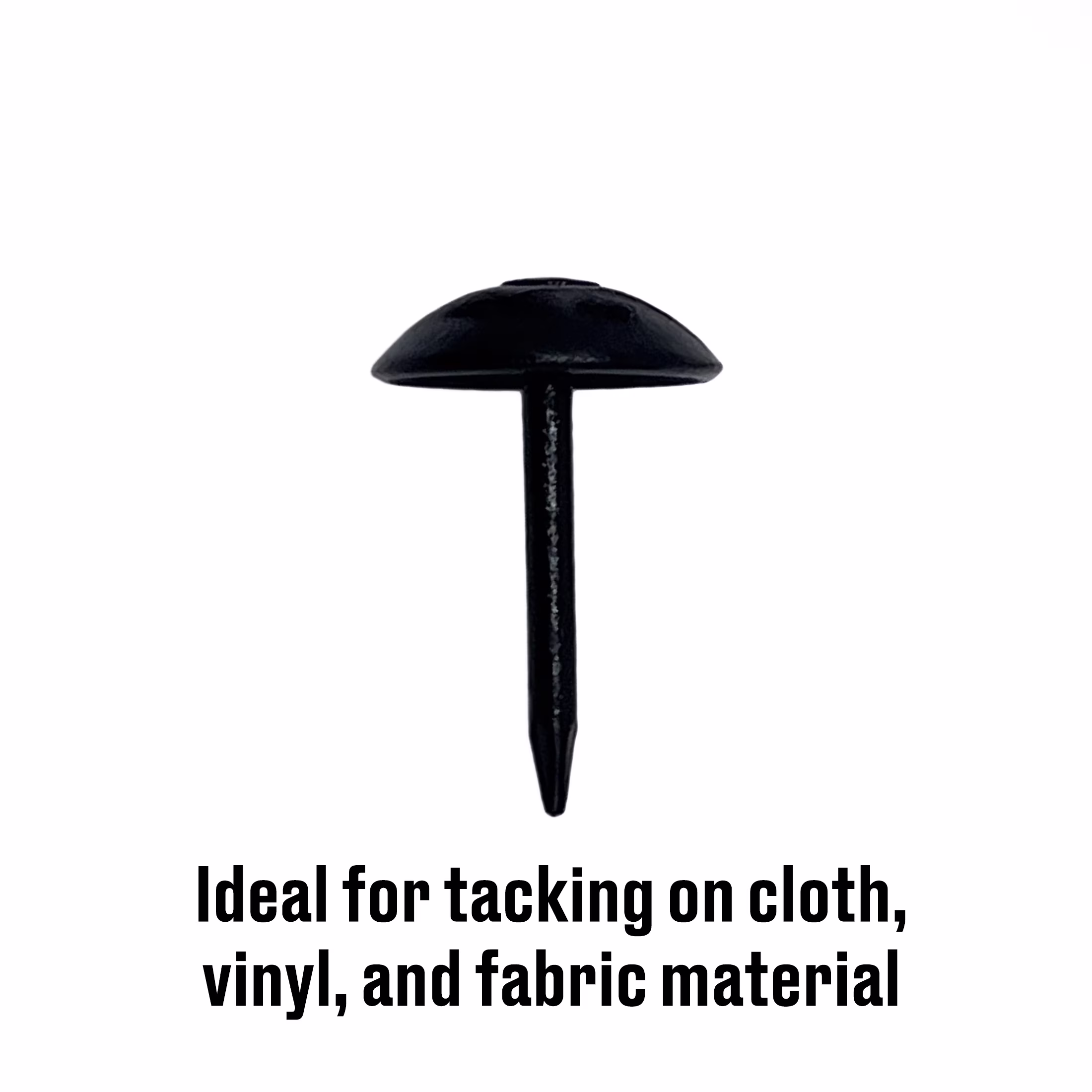 Fas-n-tite Upholstery Nails, Round Head, Steel, Bright Finish, Black, 25 pack