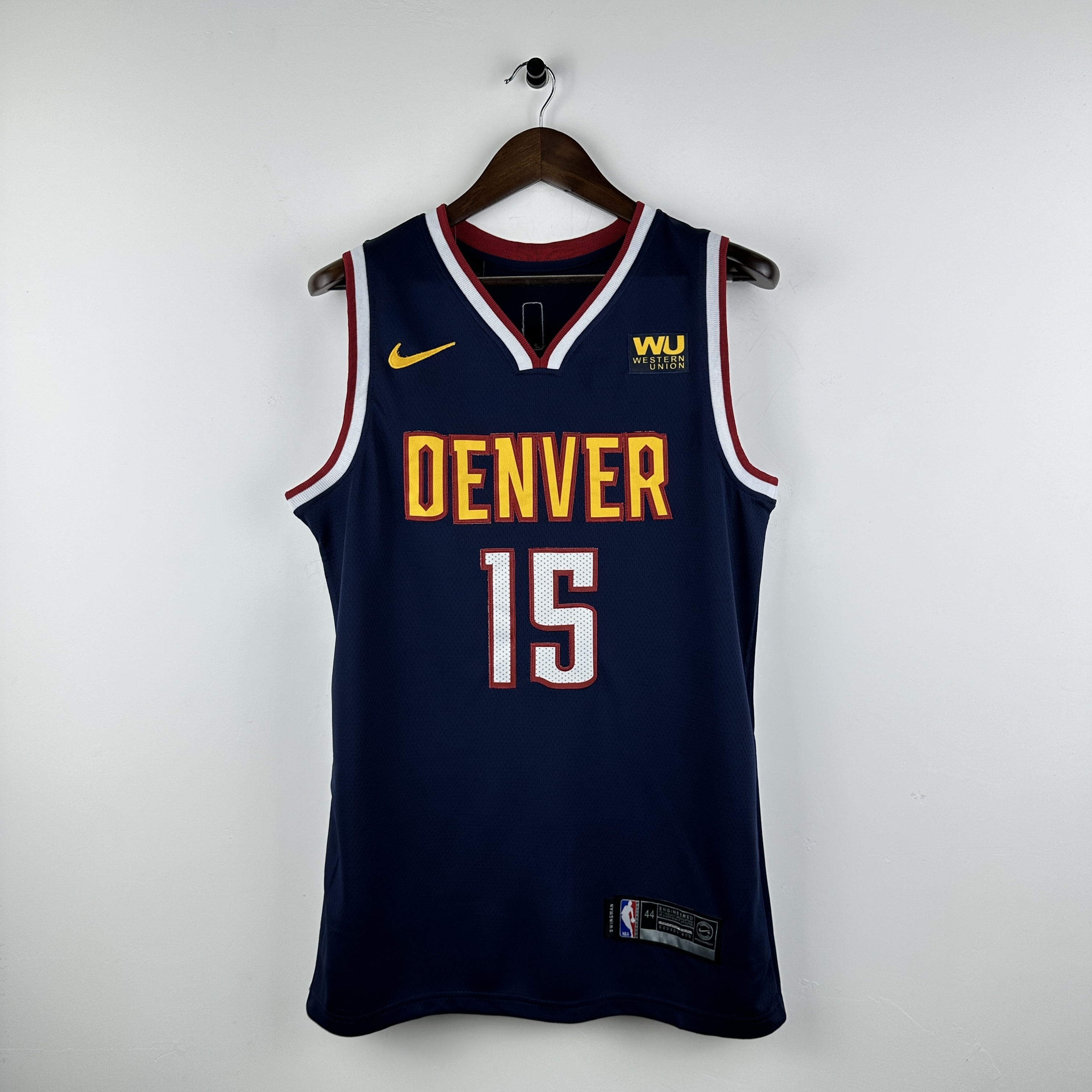 Embroidered Nuggets Navy Blue No. 15 Jokic
