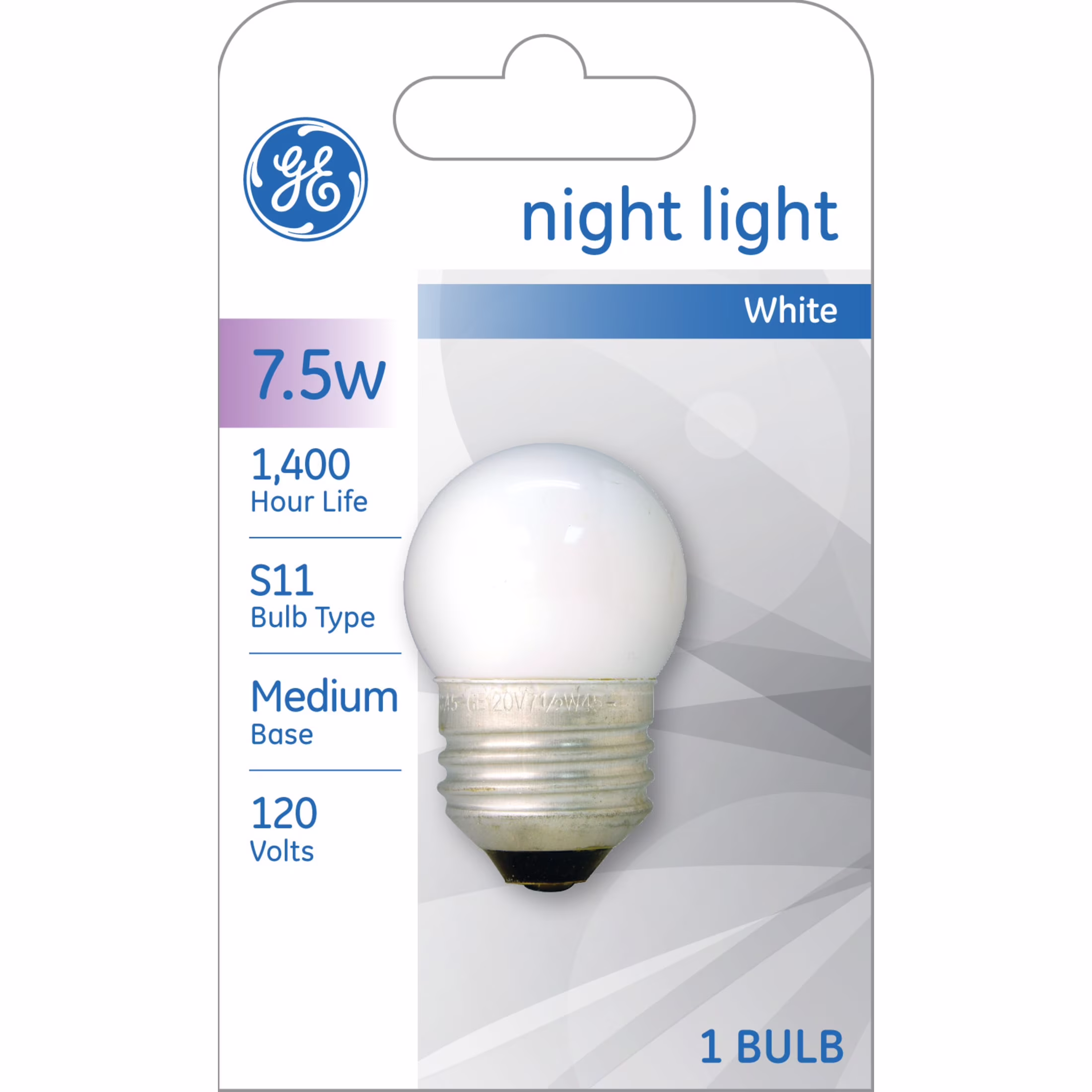 GE Nightlight Bulbs, 7.5 Watt, S11 Specialty Bulbs, Medium Base