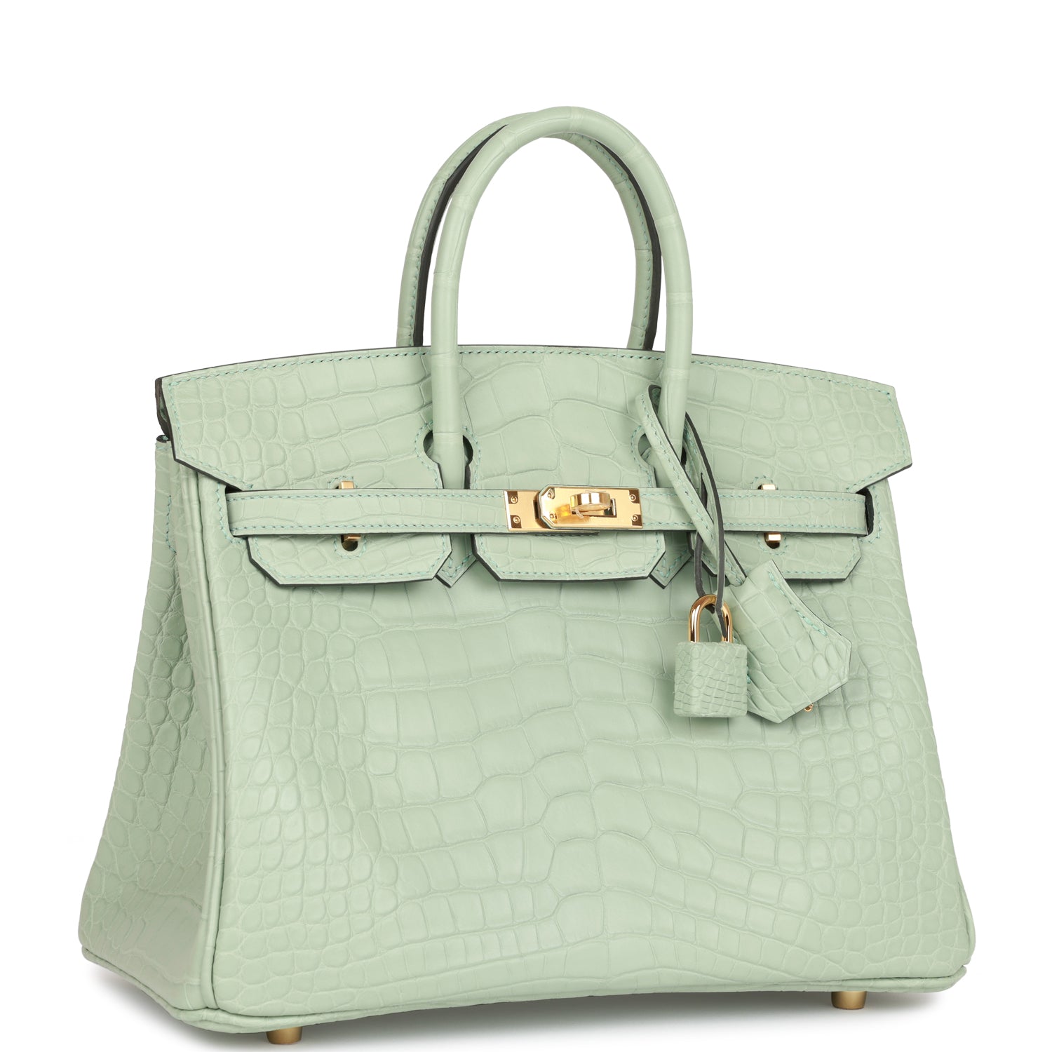 Hermes Birkin 25 Vert D-Eau Matte Alligator Gold Hardware