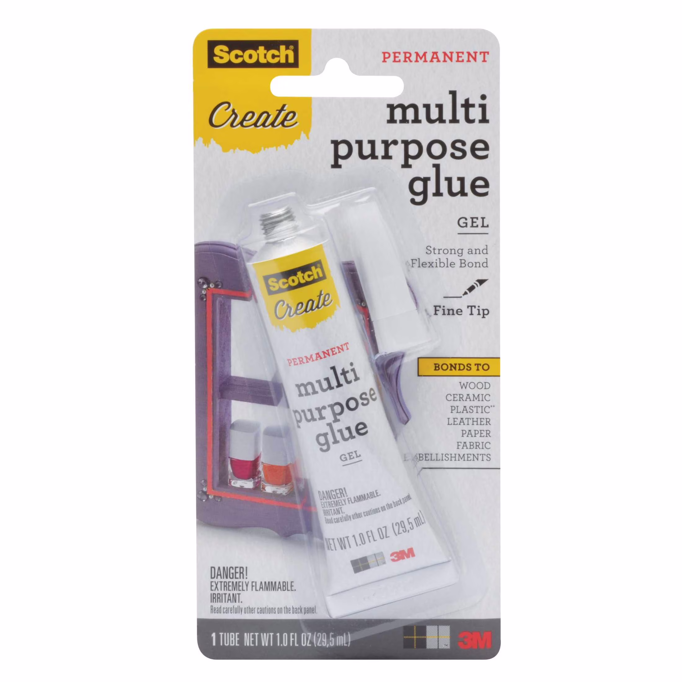 Scotch Create Permanent Multi Purpose Glue Gel, Clear, 1 fl. oz.
