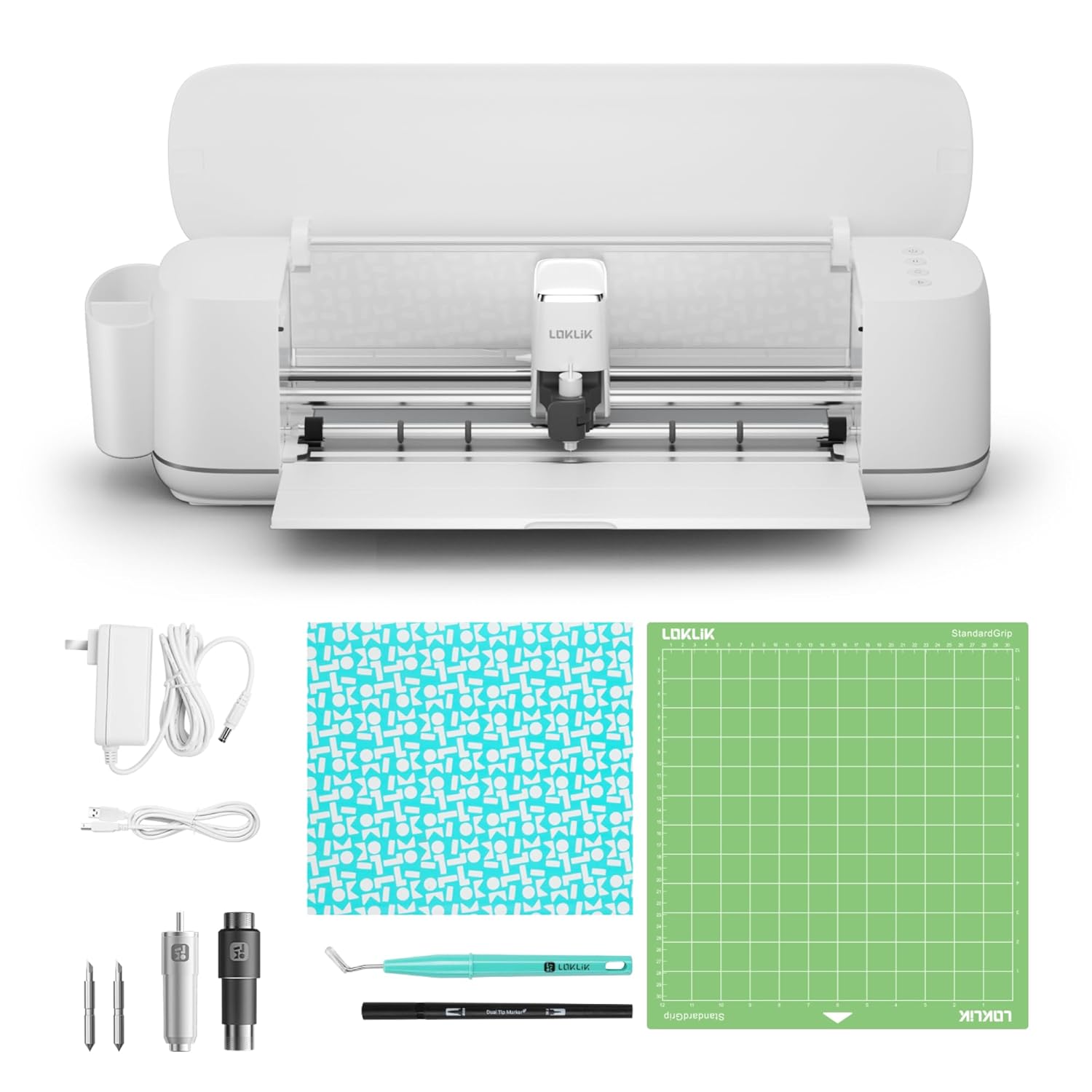 Machine découpe textile papier cuir carton personnalisations blanche