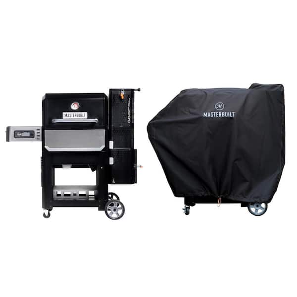 Gravity 800 Digital Charcoal Grill. Griddle and Smoker Combo in Black Plus Cover Bundle