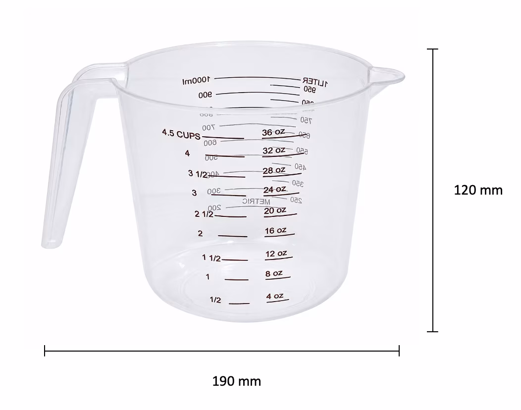 Mainstays 4.5-Cup BPA-Free Plastic Measuring Cup with Clear Measurements