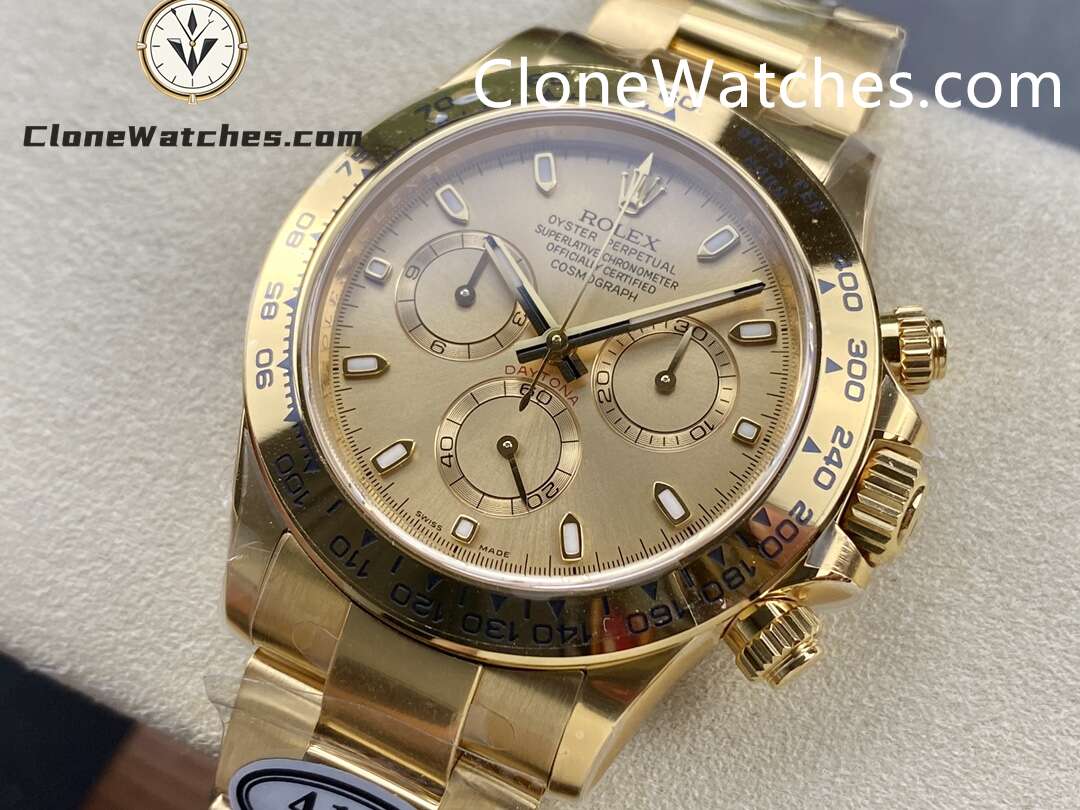 Rolex Super Clone Watches 1:1 Daytona Gold Dial M116528 – 0045 4130 Movement