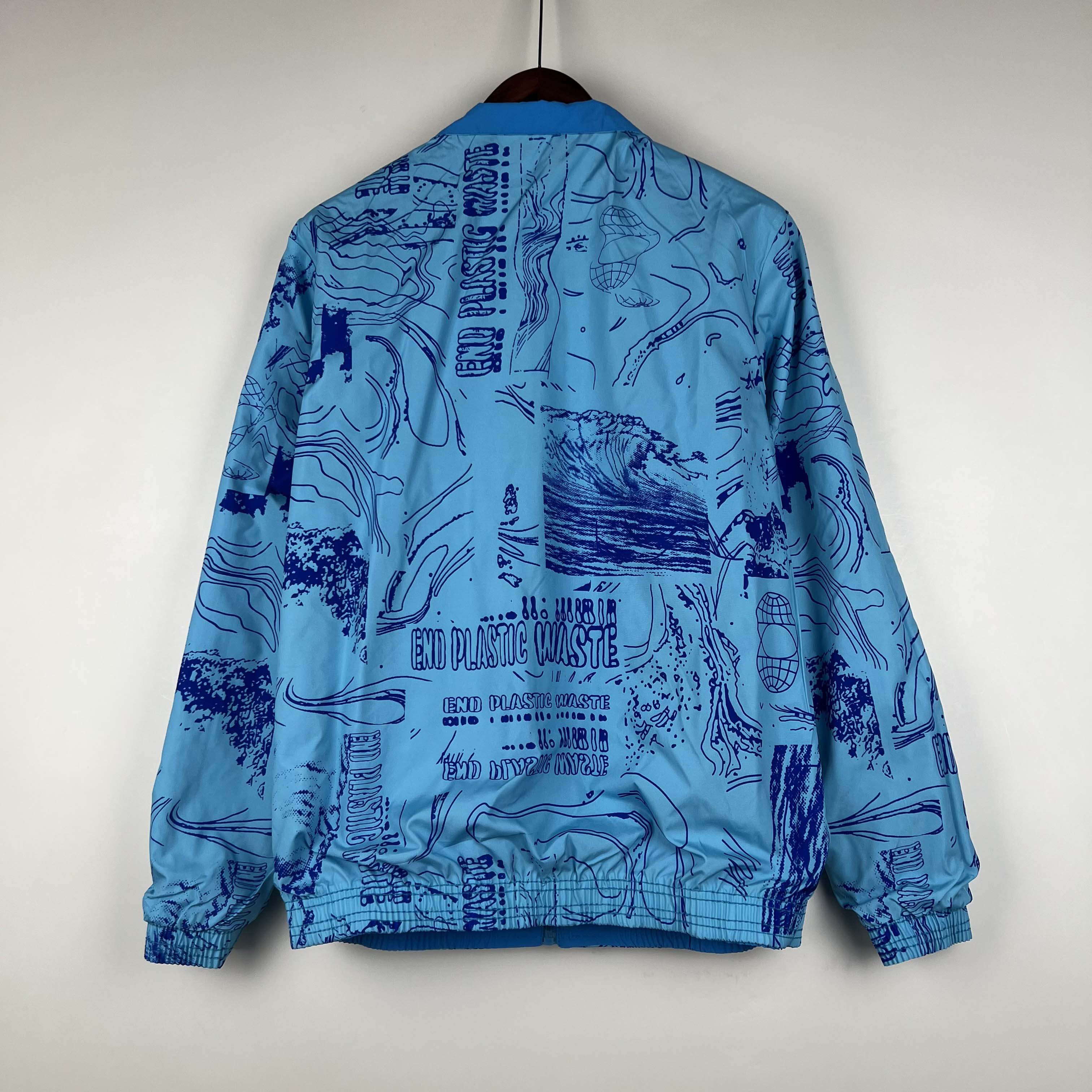 2023-2024 Juventus Reversible Windbreaker Blue Soccer Jersey 1:1 Thai Quality