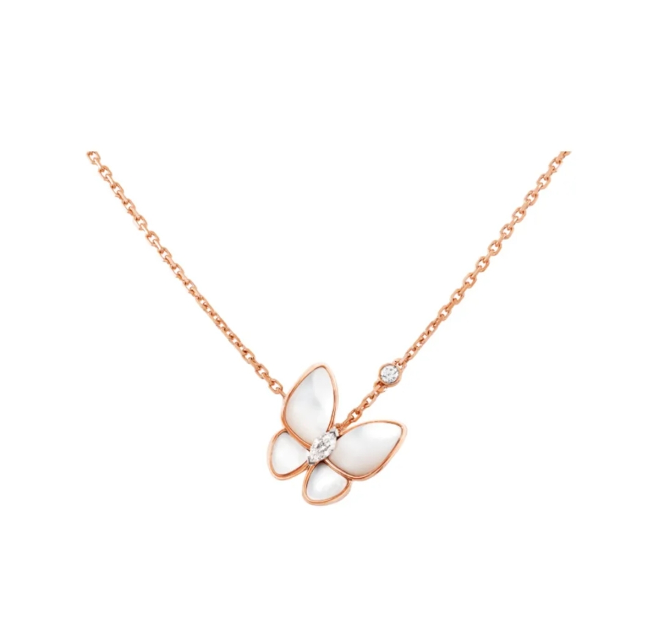 Van Cleef & Arpels Butterfly White Shell Collar Necklace
