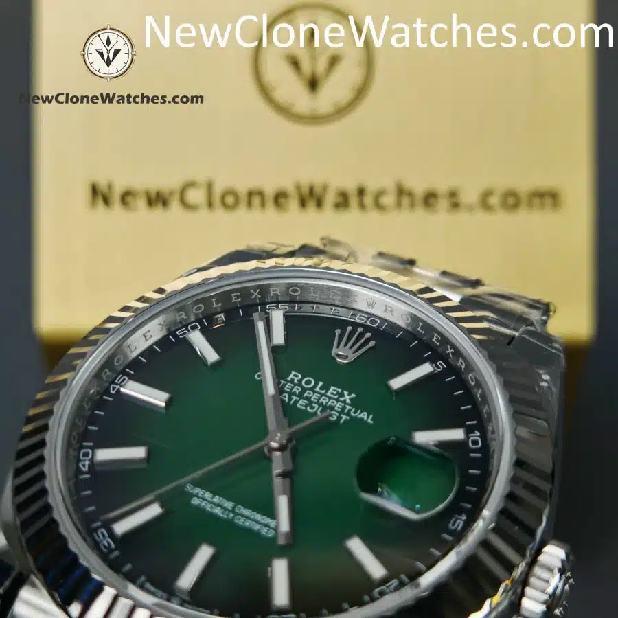 Rolex Super Clone Watches 1:1 DateJust Green Dial m126334-0034 Jubilee 41MM 3235 Movement