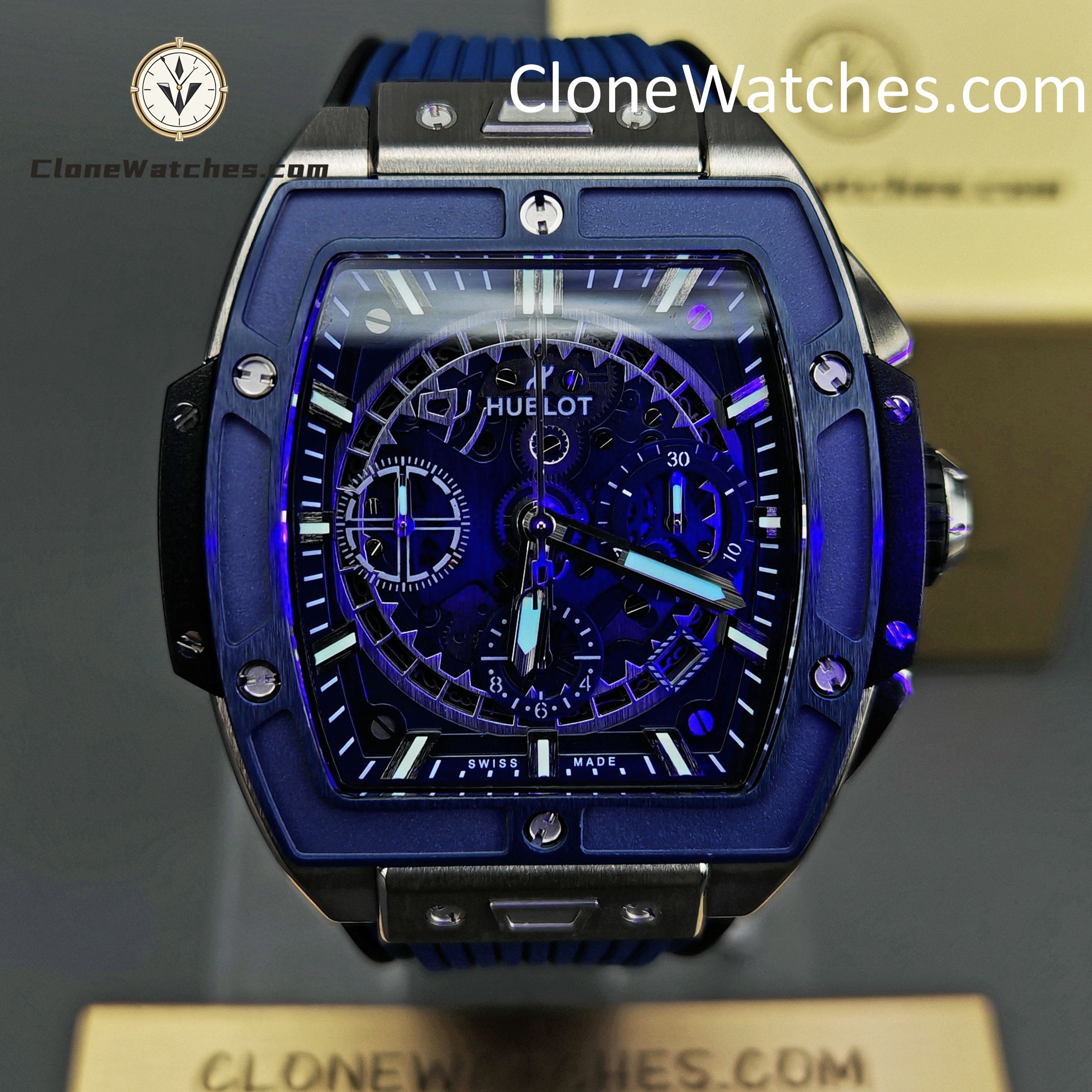 Hublot Super Clone Watches 1:1 Spirit of Big Bang Titanium Blue Ceramic 42MM 642.NL.7170.RX