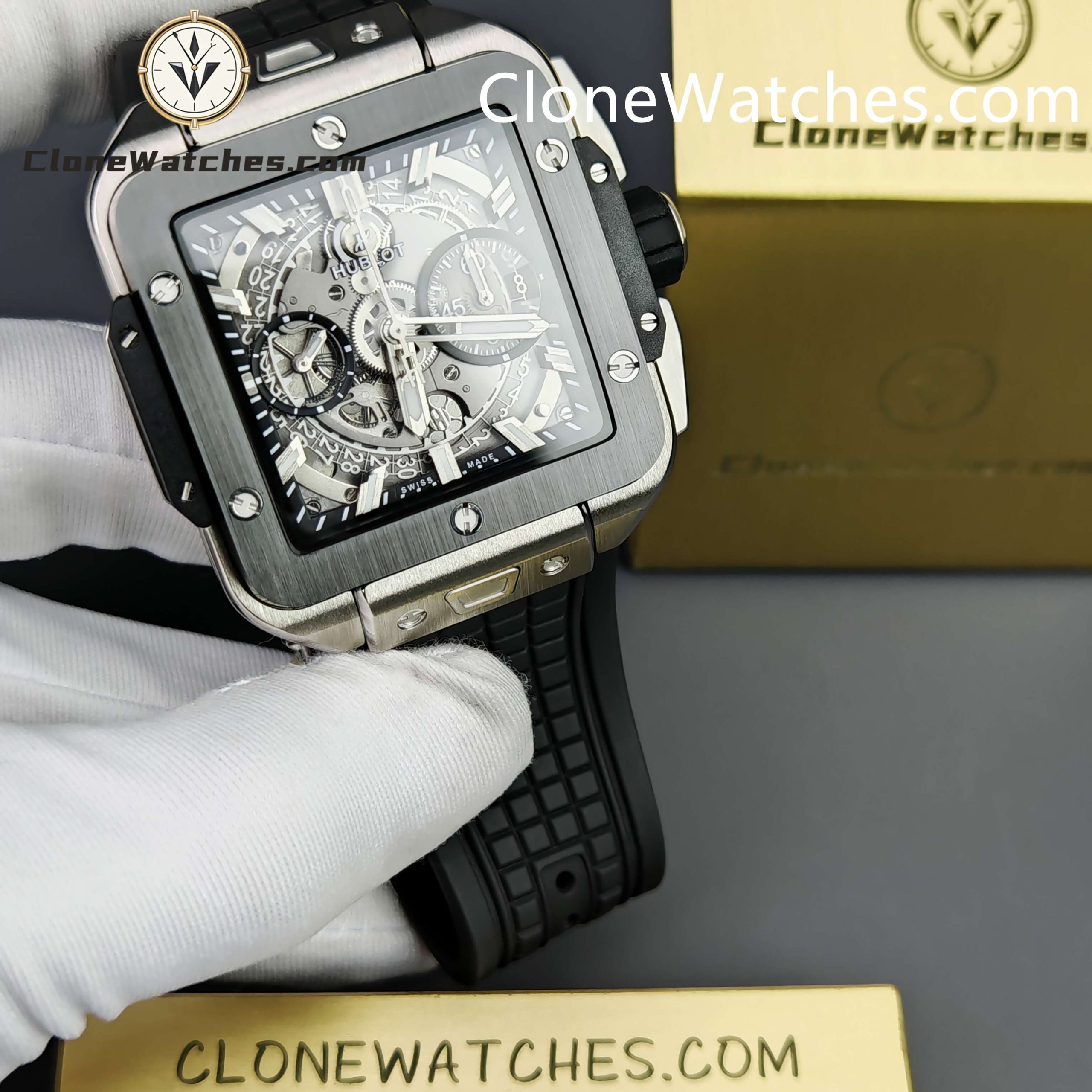 Hublot Super Clone Watches 1:1 Square Bang Unico Titanium Ceramic 42MM 821.NM.0170.RX