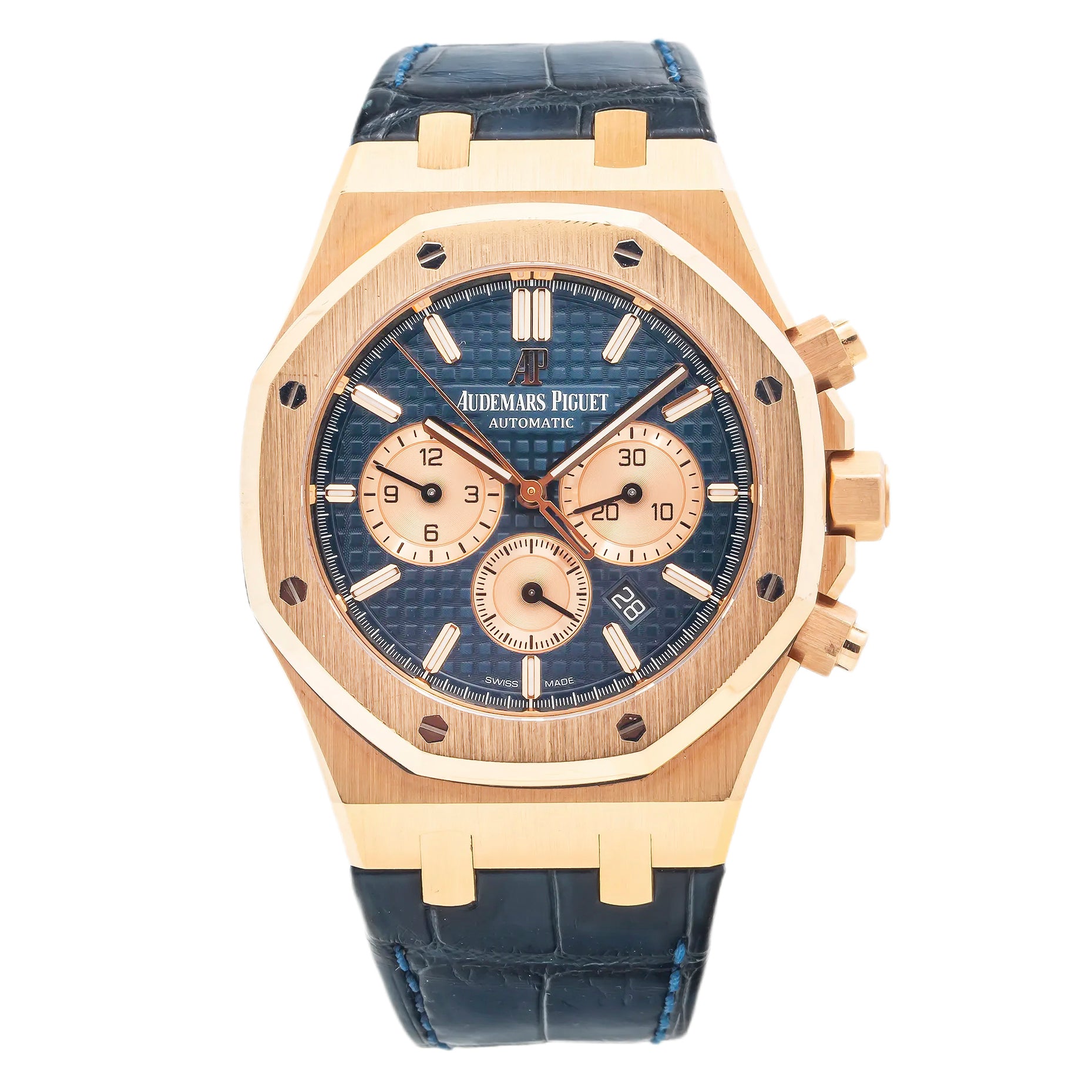 Audemars Piguet Royal Oak Chronograph 26331OR 41MM Blue Dial With Leather Bracelet