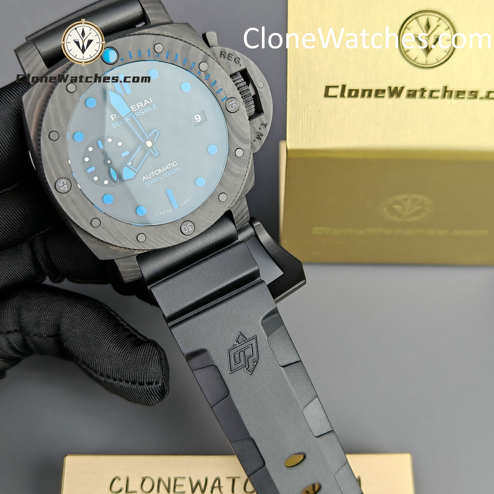 Panerai Super Clone Watches 1:1 Submersible Carbontech PAM 00960