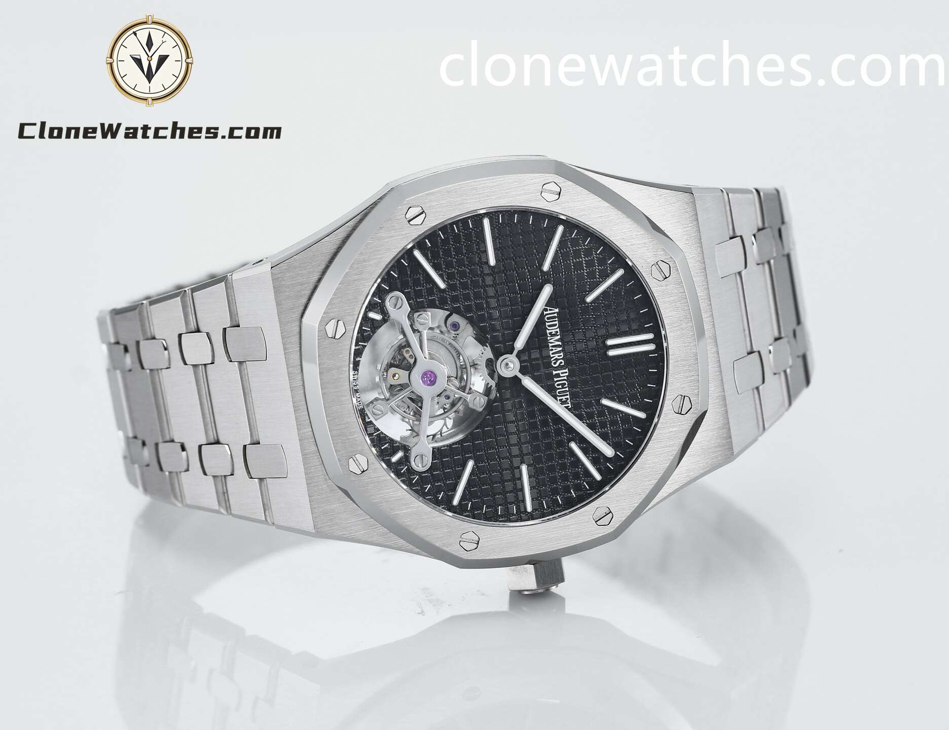 Audemars Piguet Super Clone Watches 1:1 Royal Oak 26512ST Black Tourbillon Dial 41mm