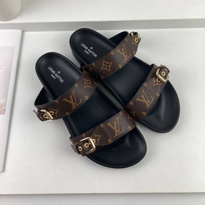 Louis Vuitton LV Bom Dia Flap Mule Leather Slide Sandals