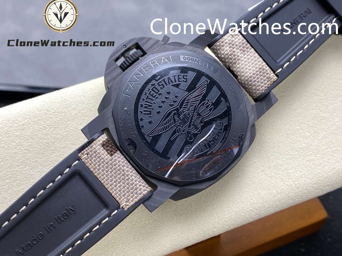 Panerai Super Clone Watches 1:1 Submersible QuarantaQuattro GMT Navy SEALs CarbotechTM 44MM PAM01513