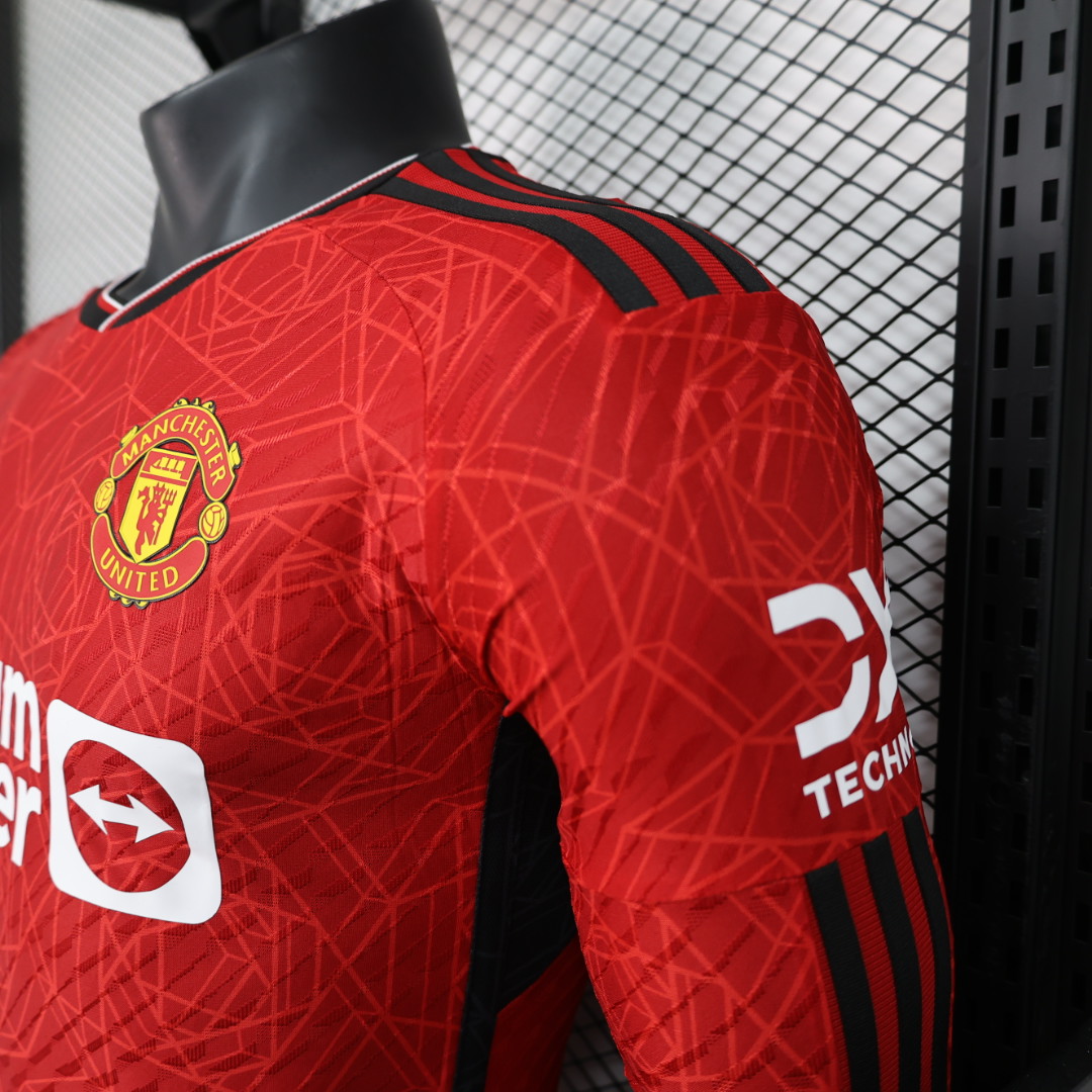 2023/24 Manchester United Home Long Sleeve Shirt - Player Version