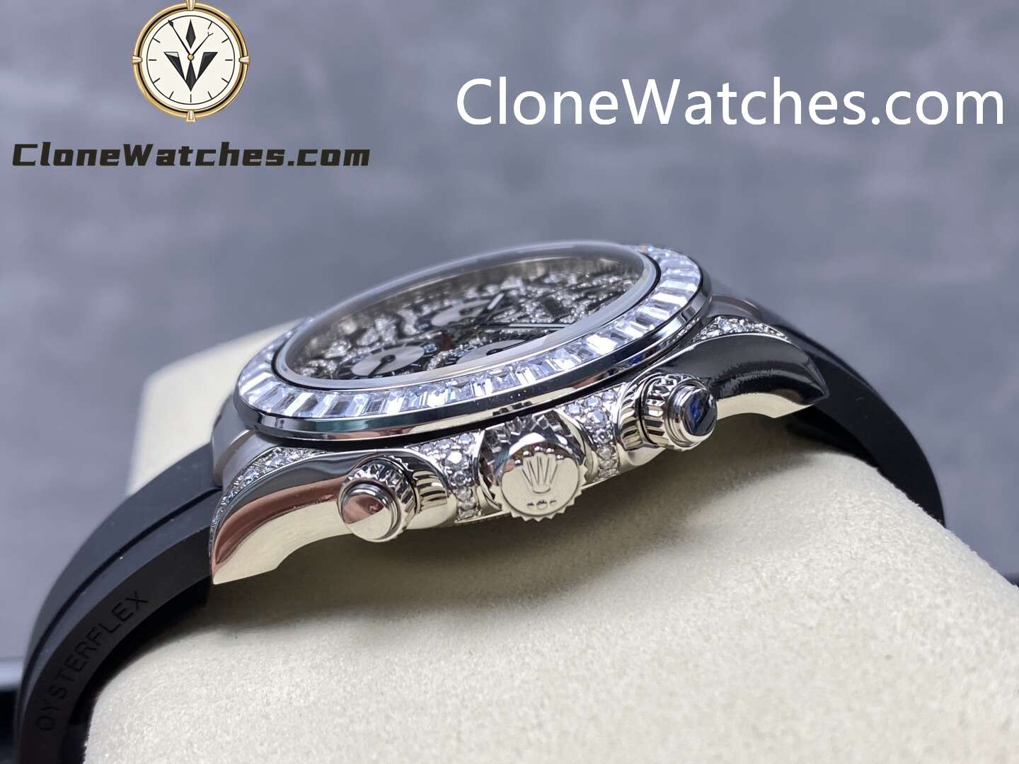 Rolex Super Clone Watches 1:1 Daytona 116589TBR Eye of the Tiger Diamonds Dial 4130 Movement