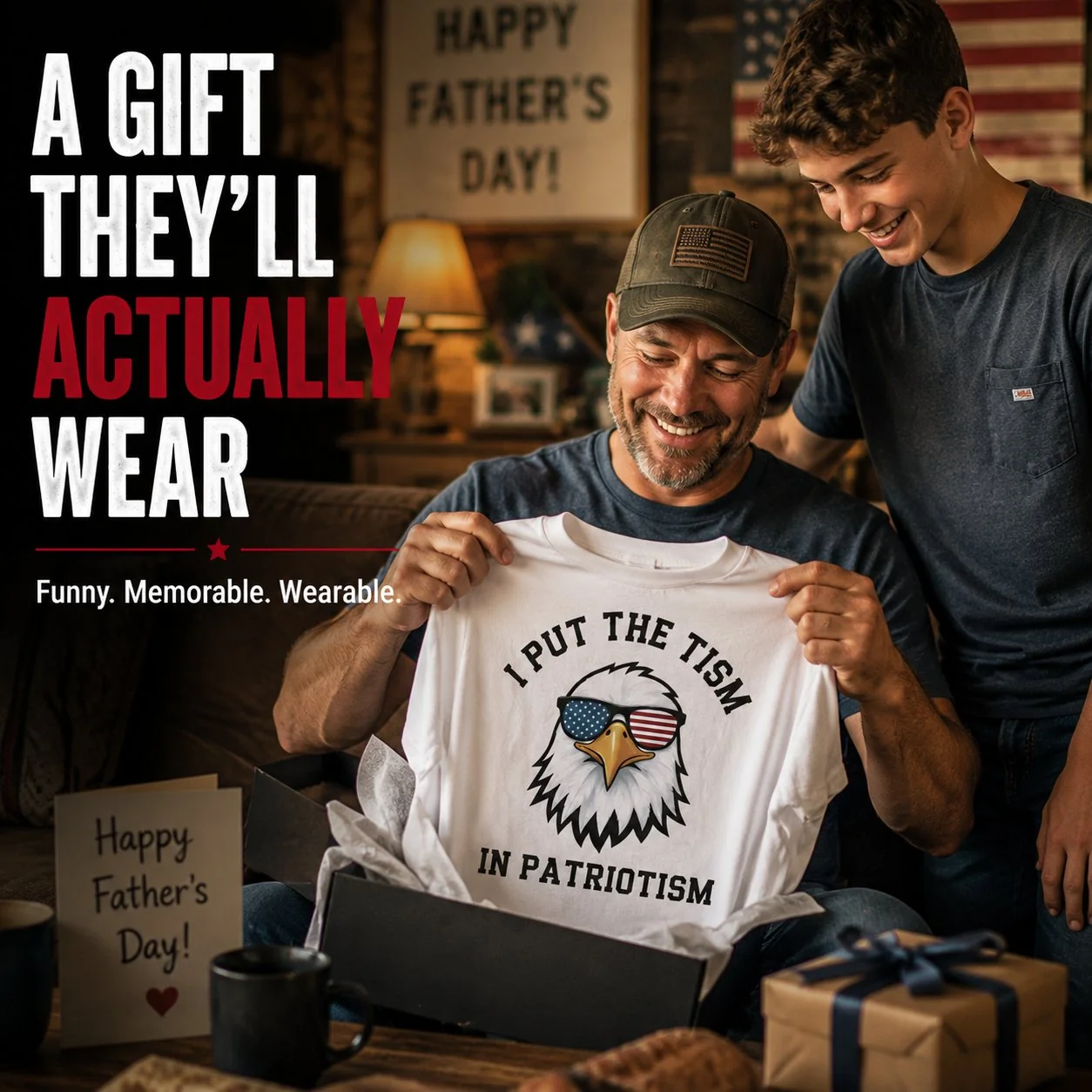 Put The Tism In Patriotism Athletic Eagle T-Shirt Unisex for Daily Wear
