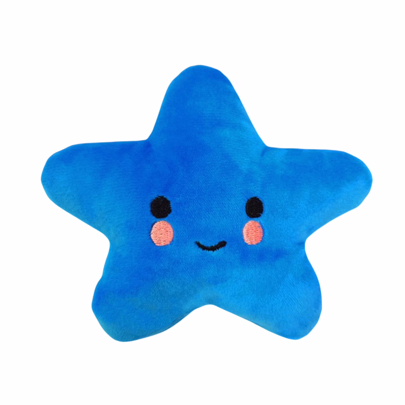 Squeaky Plush Pet Toy Five-Pointed Star Shape Interactive Chew Toy for Stress Relief and Boredom Durable Soft Material for Small to Medium Dogs and Cats Yellow Color - Sky Blue