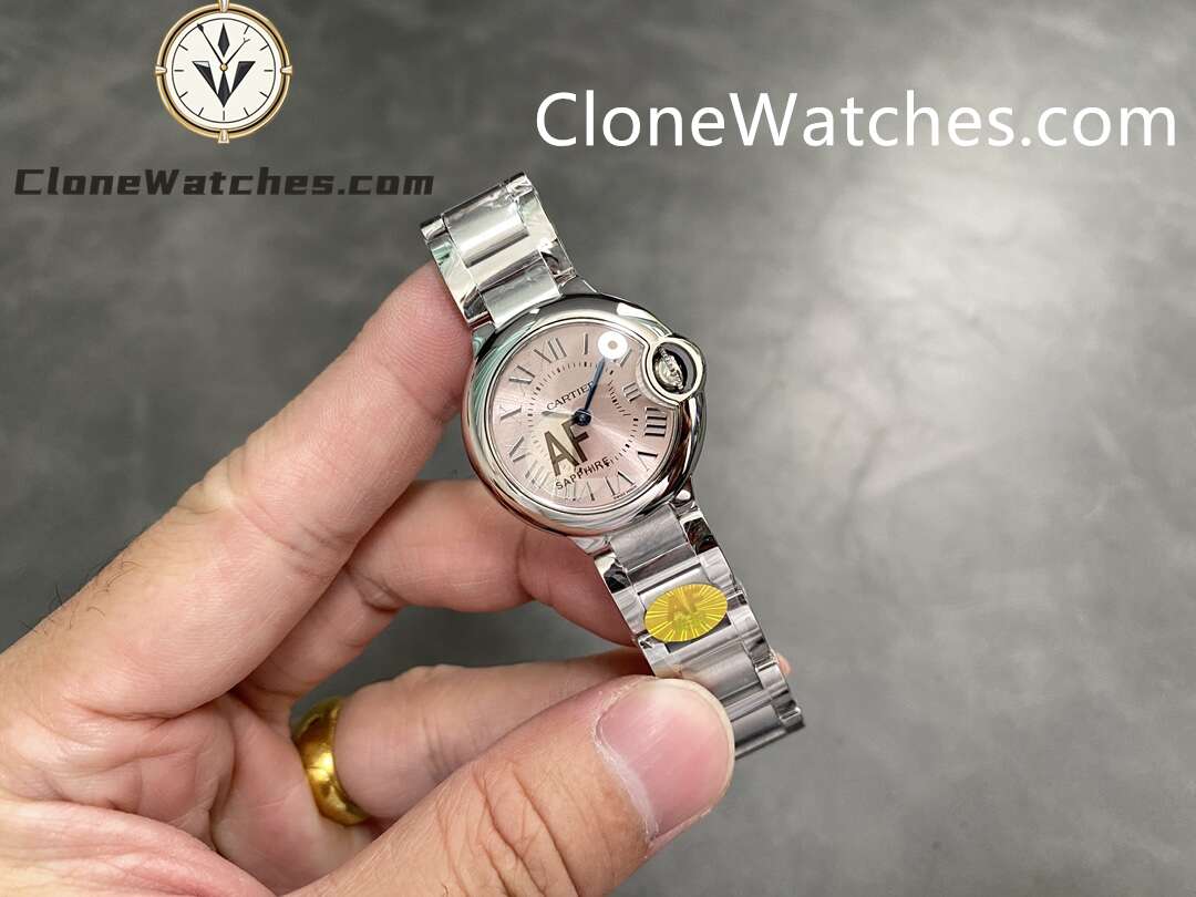 Cartier Super Clone Watches 1:1 Ballon Bleu de W6920038 Pink Dial 28mm