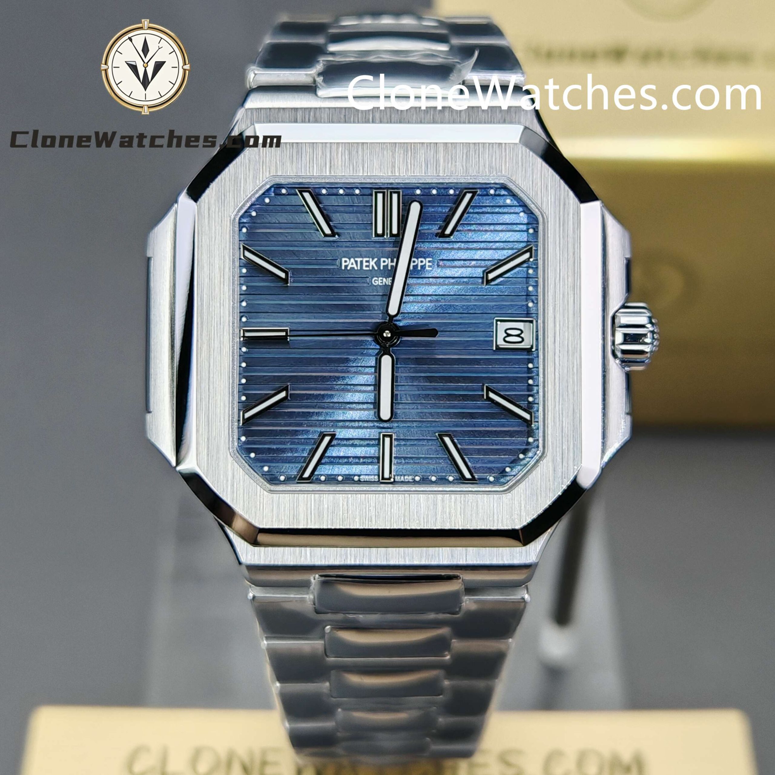 Patek Philippe Super Clone Watches 1:1 CUBITUS 7128/1G-001 Blue Dial