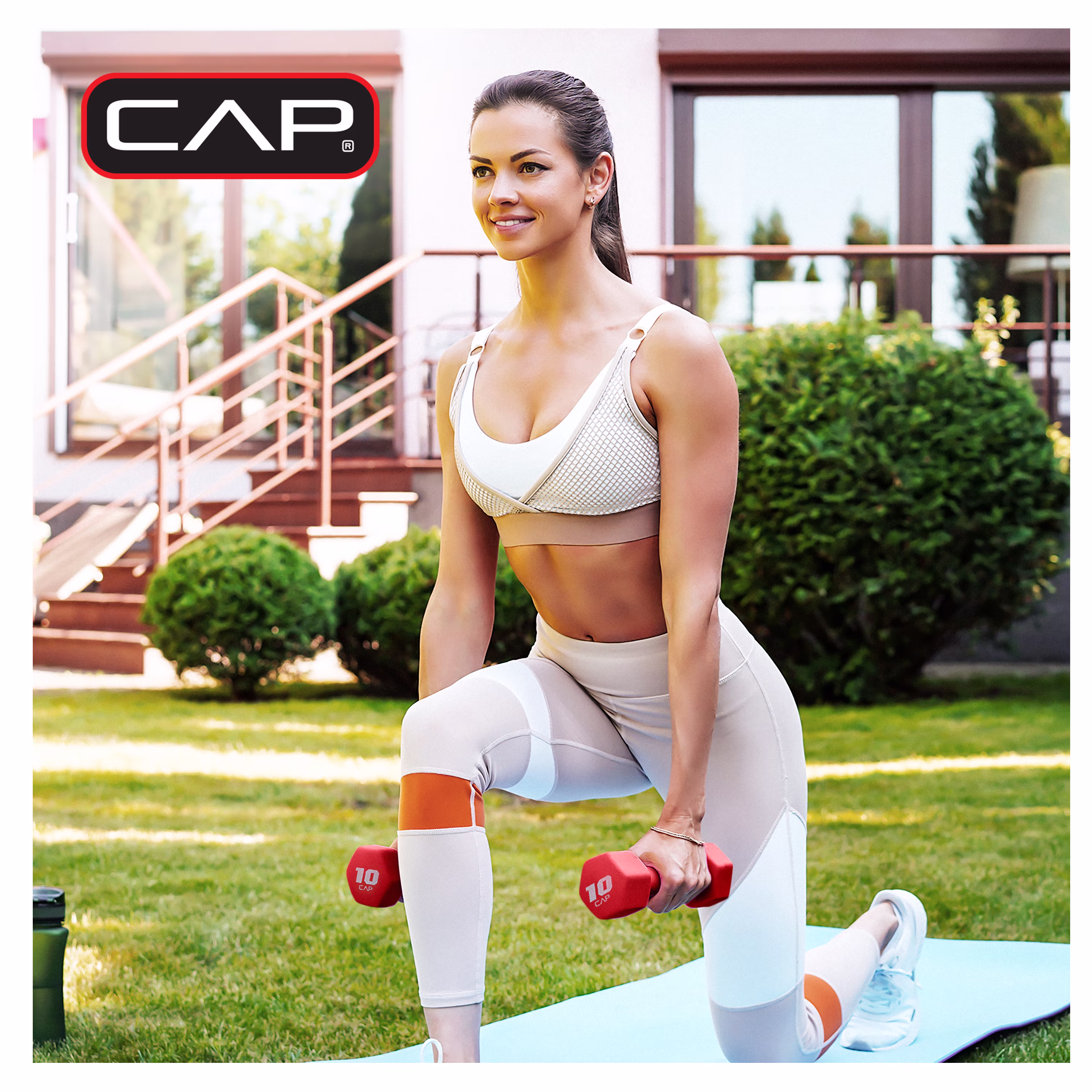 CAP, 10lb Neoprene Dumbbell, Red, Single