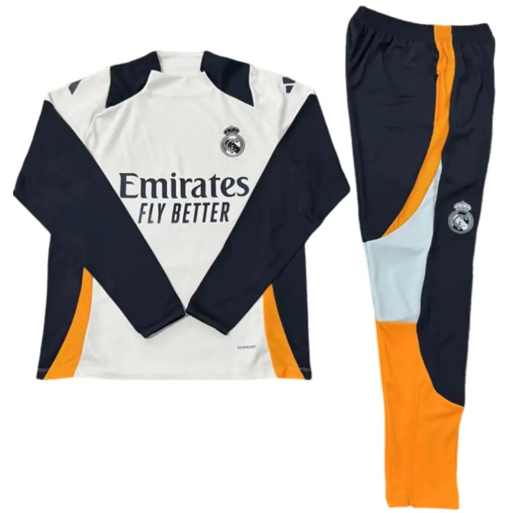 2024-25 New Season Real Madrid White Kids Training Jersey