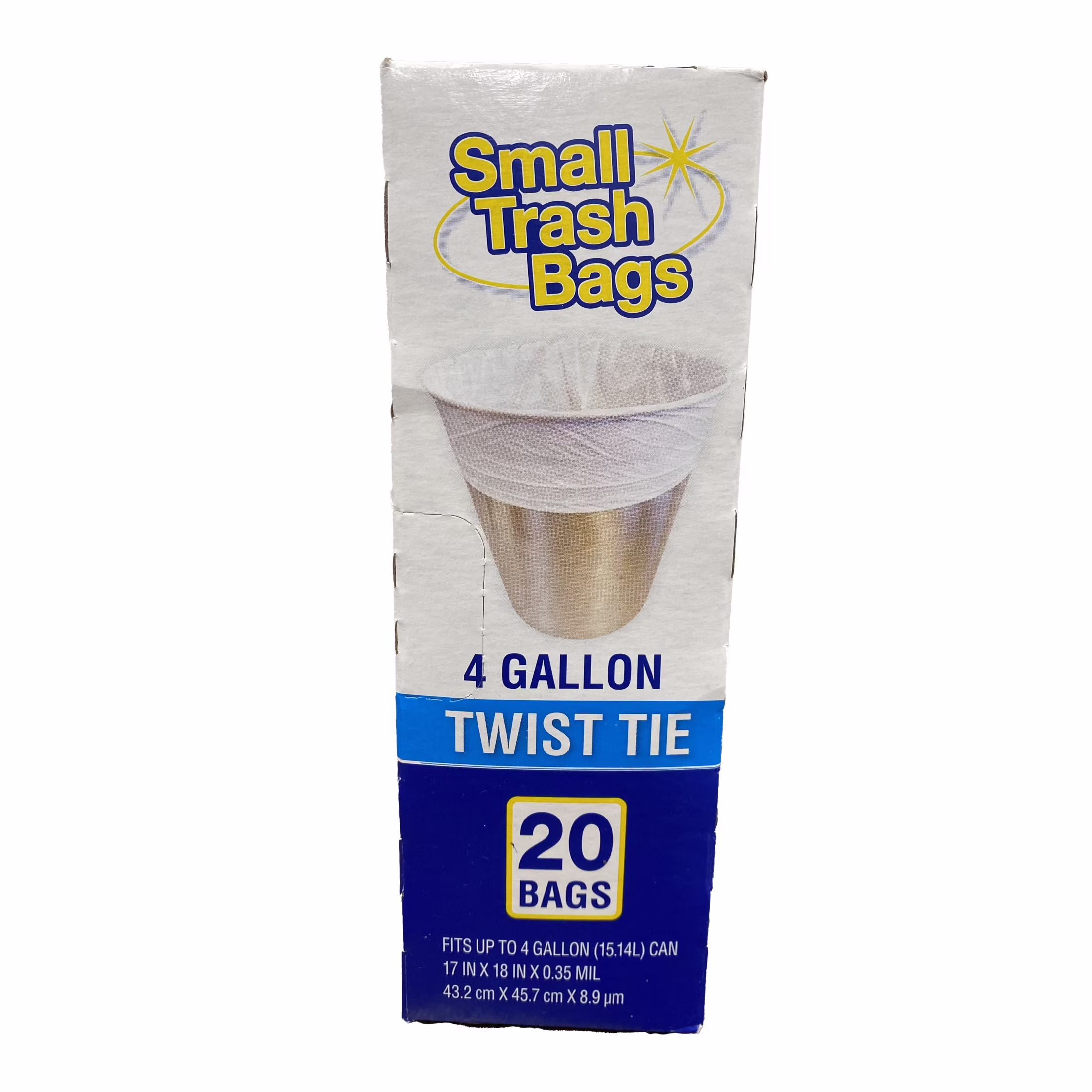 Basic 4 Gallon Twist Tie Bathroom Bags, 20 Bags