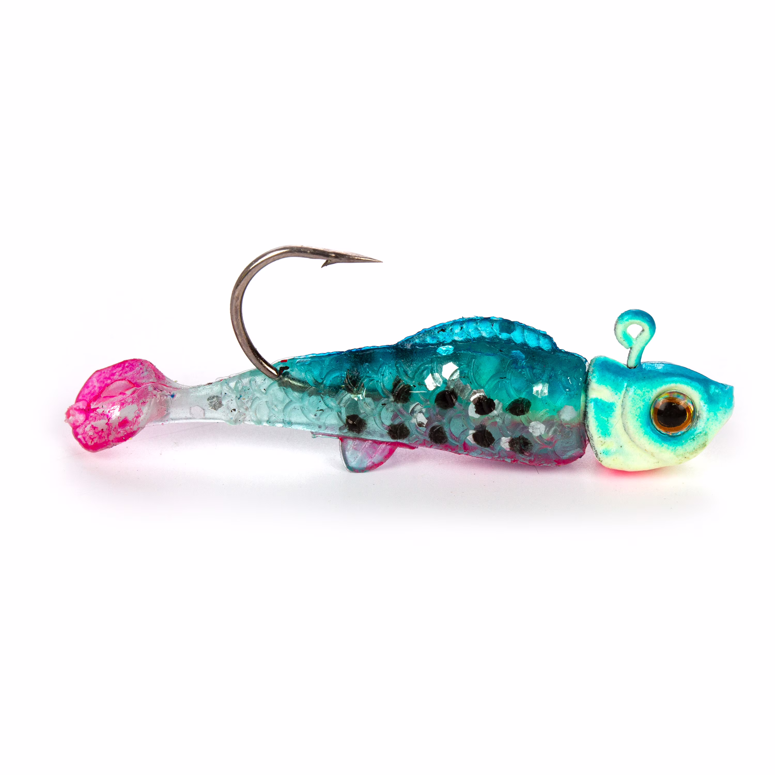 (2 pack) Ozark Trail 1/8 oz Freshwater Rigged Panfish Minnow Fishing Lure, Blue & Pink, 2-Pack