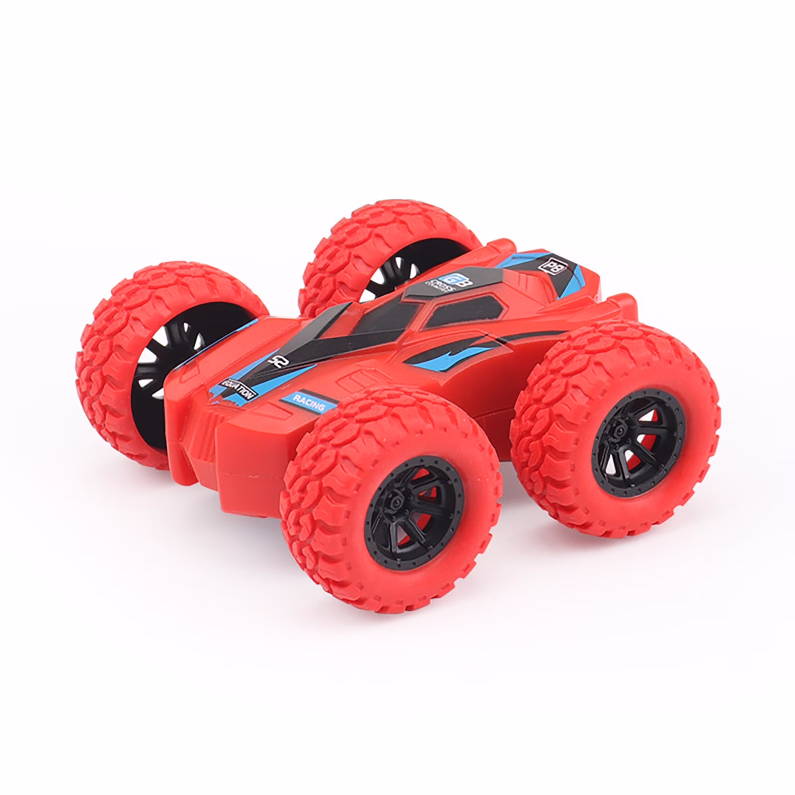 Lizheee Double-sided Inertial Car 360- Rotating -country Stunt Toy Car Solar Powe for Kids 8-12