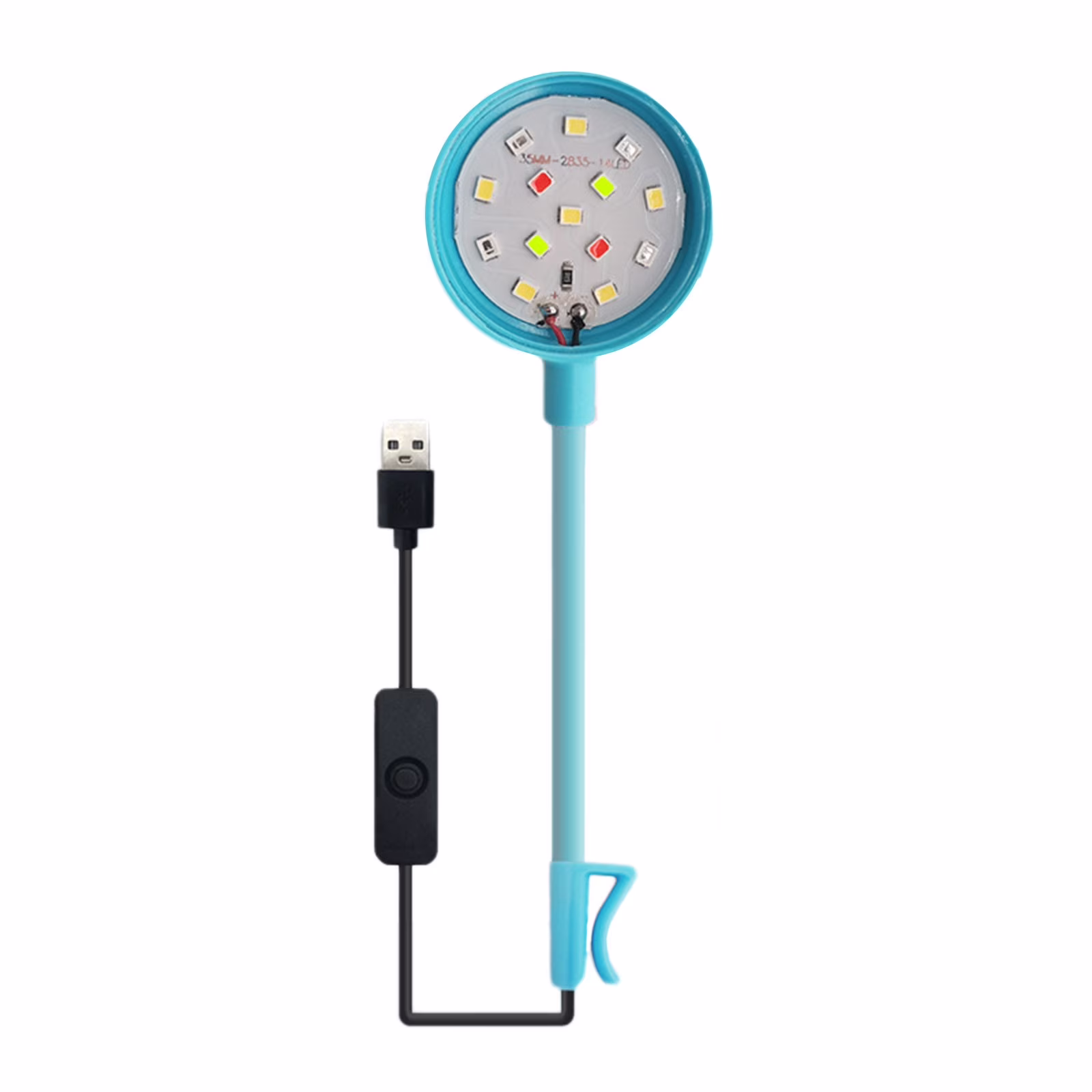 hengsof 4.5 W LED Aquarium Light for 1 to 5 Gallon Fish Tanks Clip On Fish Tank Light USB Moving Aquarium Lamp with Full Spectrum Dimmable White Blue Red Green Lights with Timer