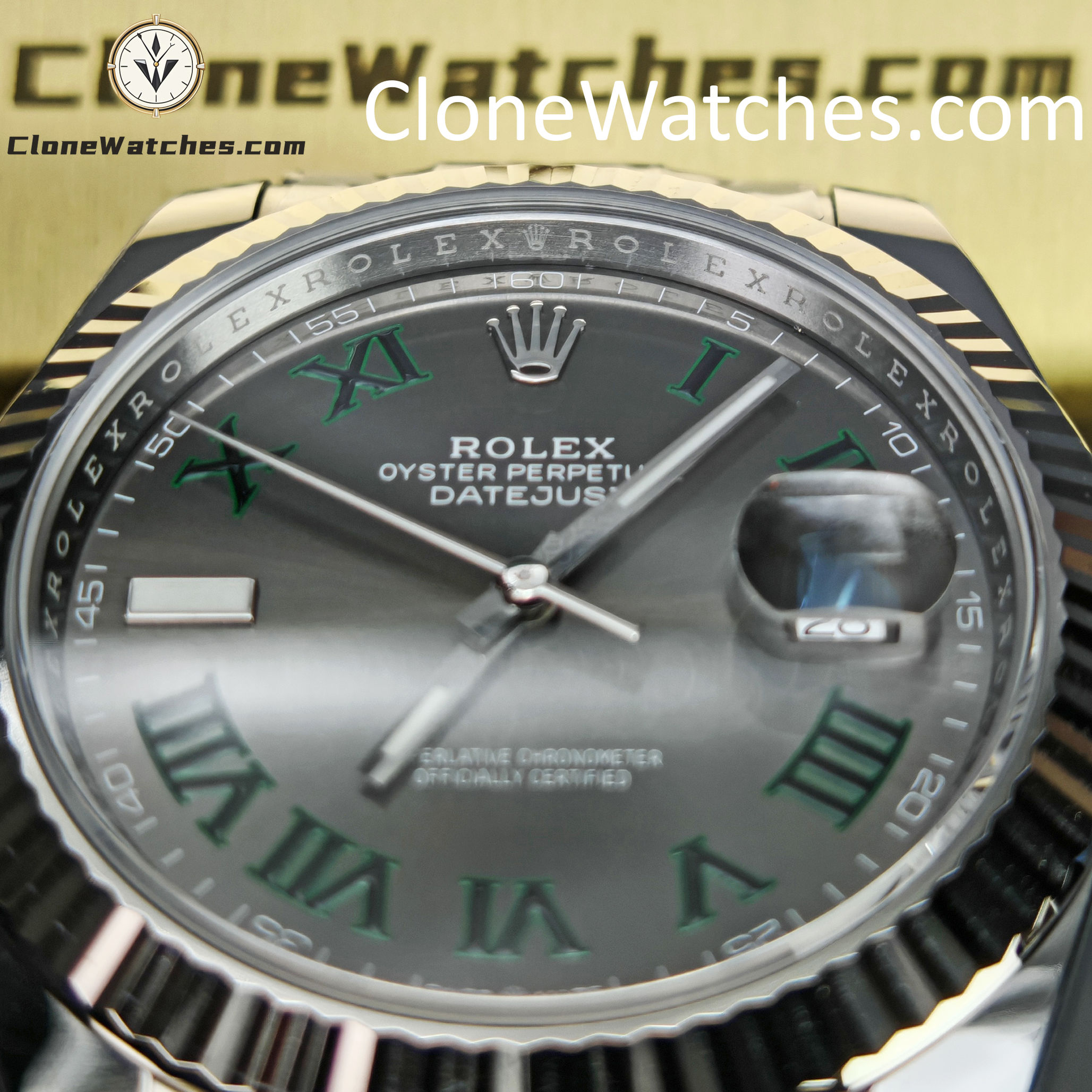Rolex Super Clone Watches 1:1 DateJust Grey Roman Dial m126334-0021 Oyster 41MM 3235 Movement