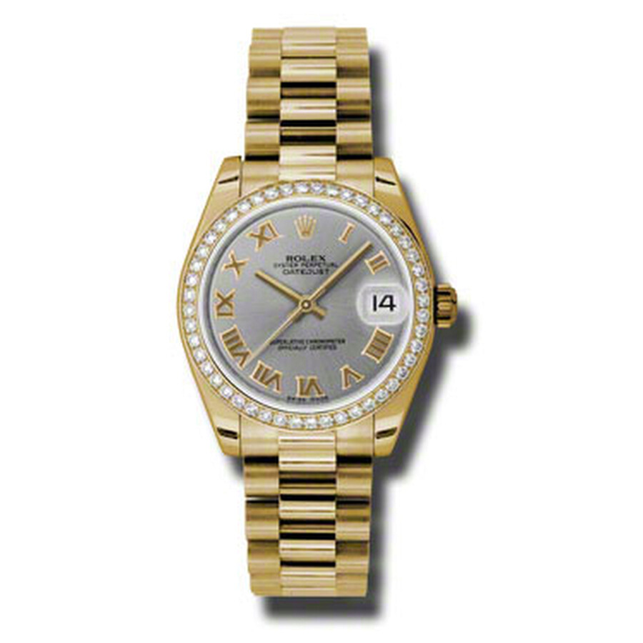 Rolex Lady-Datejust 31 Grey Dial 18K Yellow Gold President Automatic Ladies Watch 178288GRP（Lifetime free warranty+90-days replacement service & Refund!.）