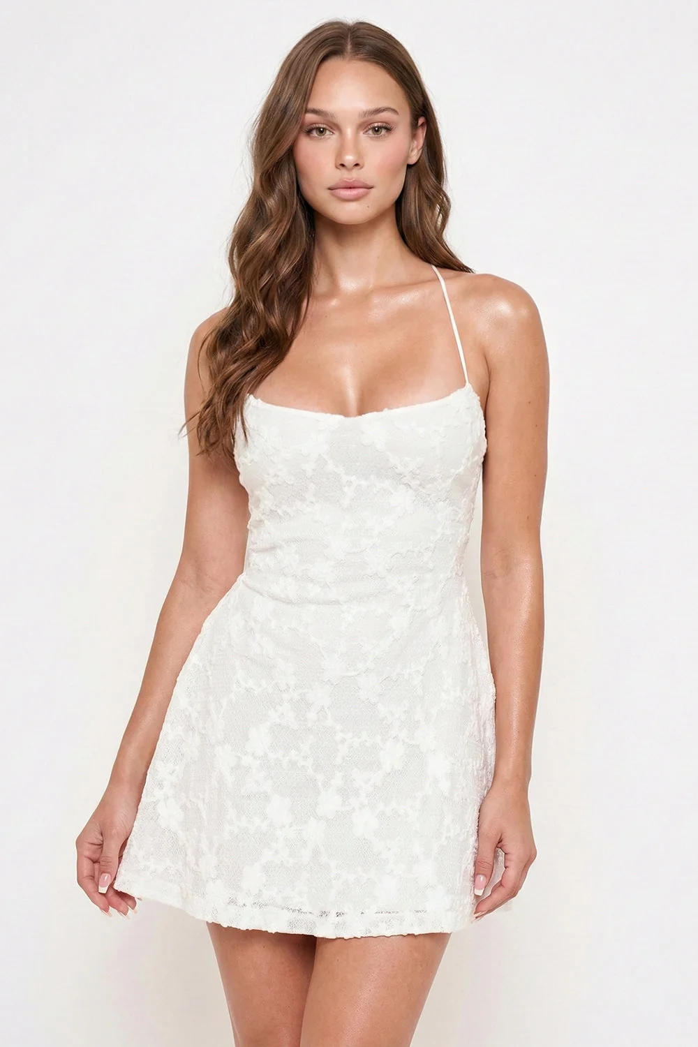Symphony Dress - Fleur Faux Fur Tape Flare Mini Dress