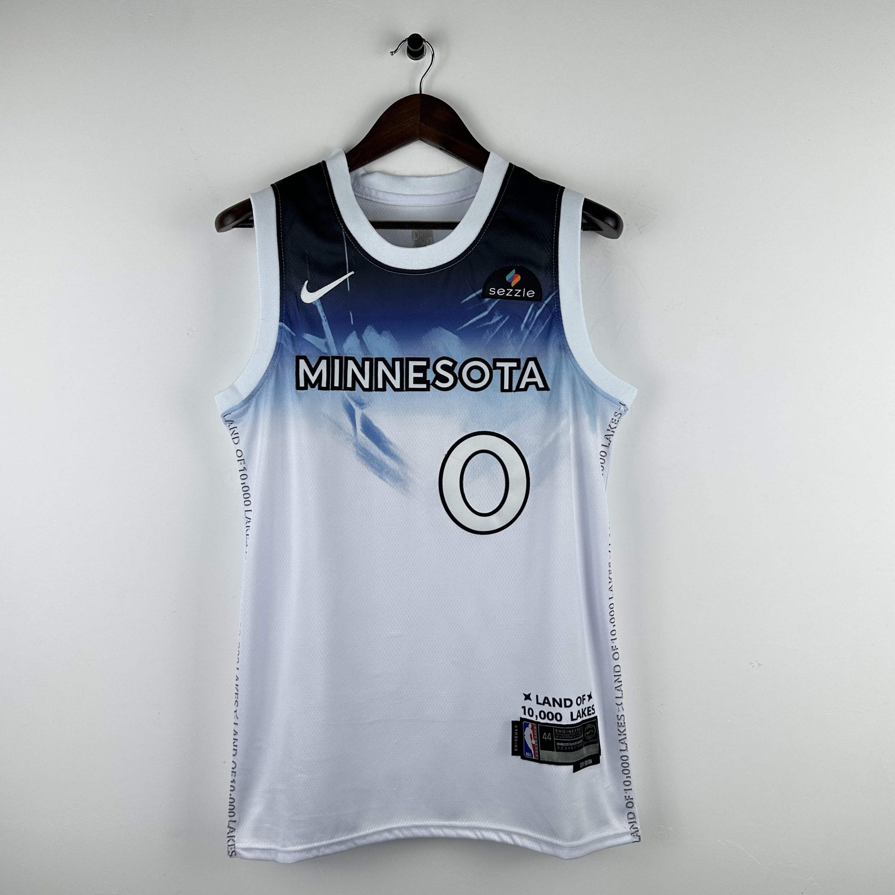 Embroidered 25th Season Timberwolves City Edition No. 0 DiVincenzo