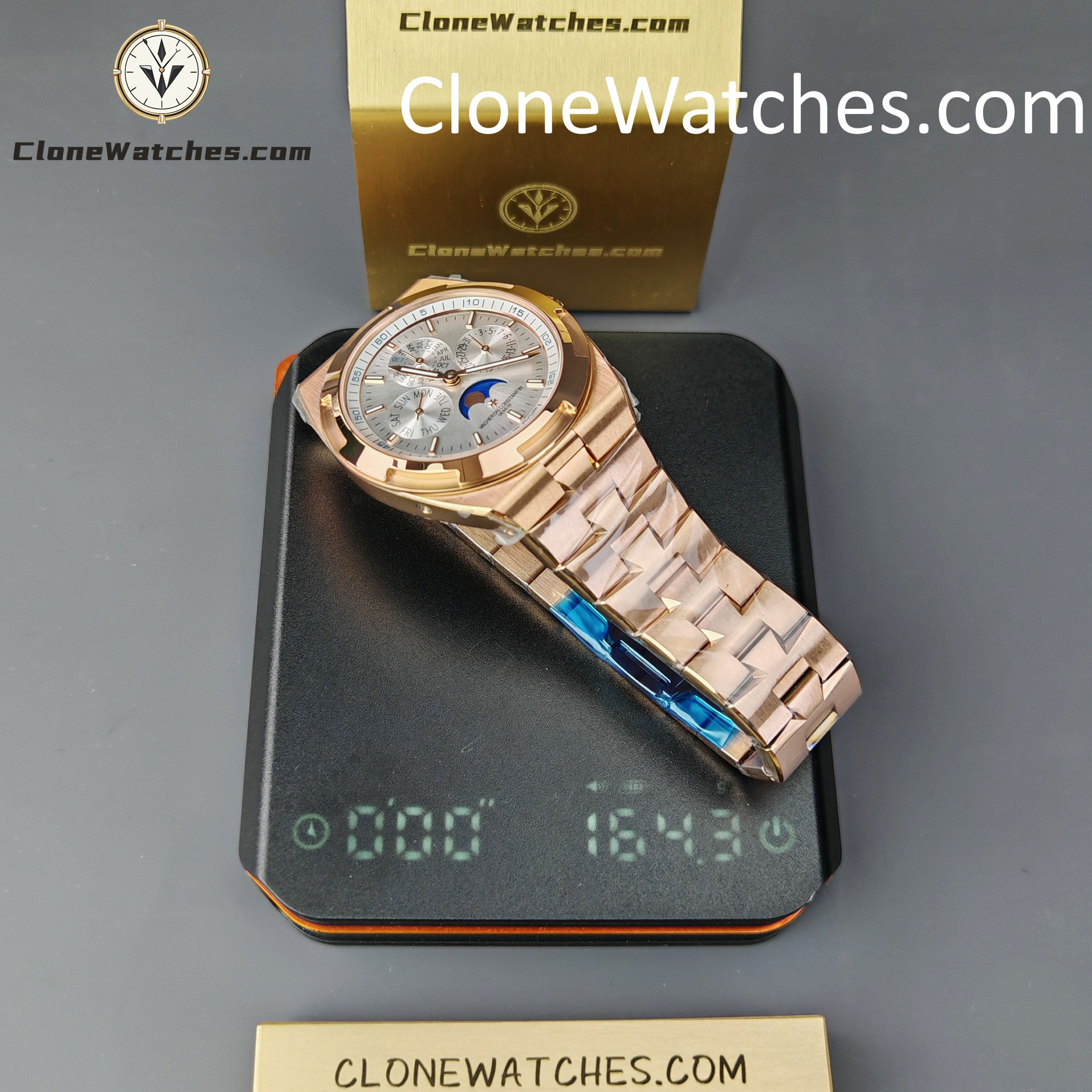 Vacheron Constantin Super Clone Watches 1:1 Overseas perpetual calendar Rose Gold 4300V/220R-B064