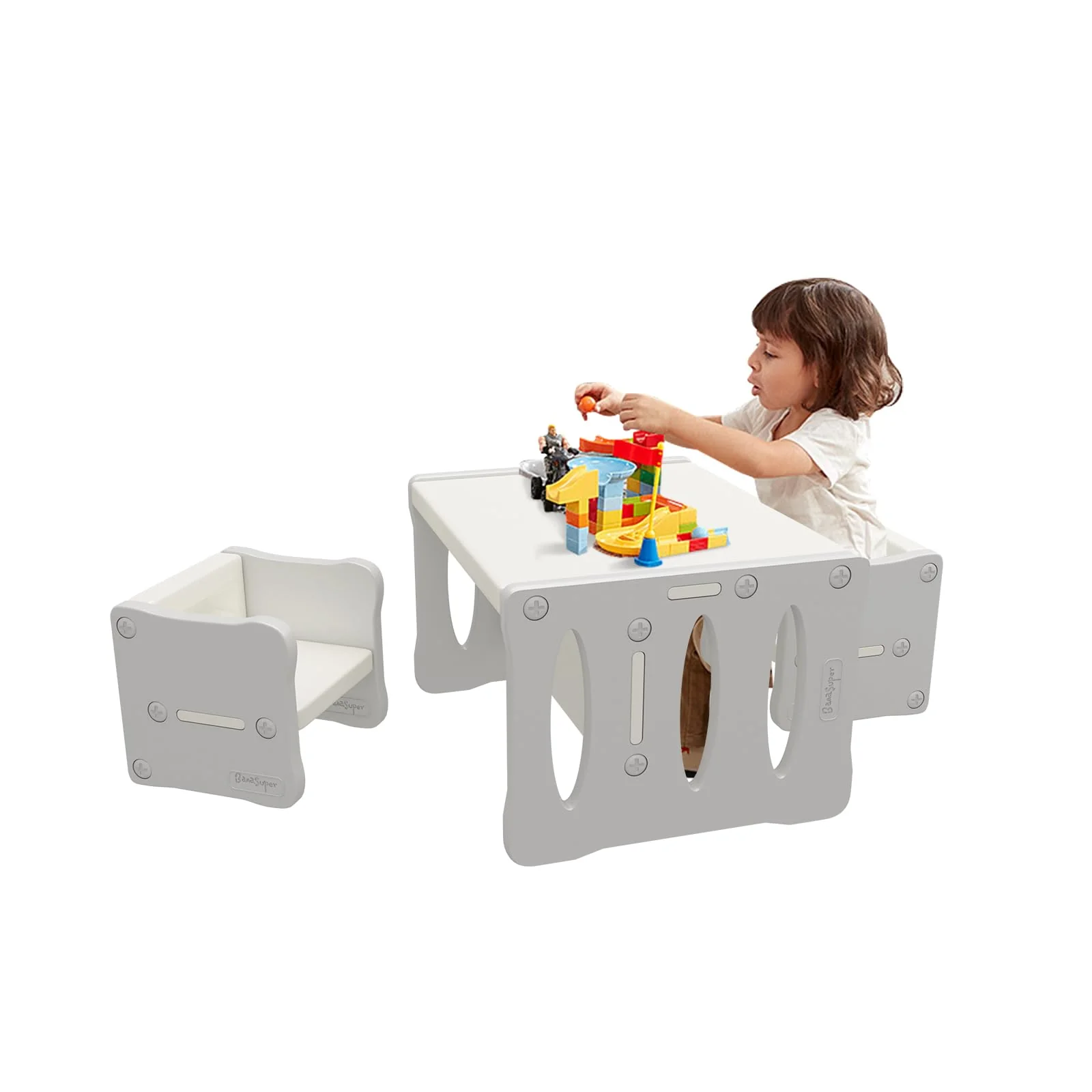 BanaSuper Plastic Kid's Table and 2 Chairs Set