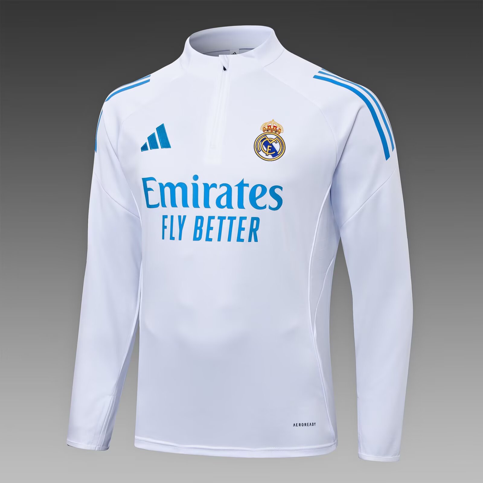 2025/26 Real Madrid white and blue training jersey